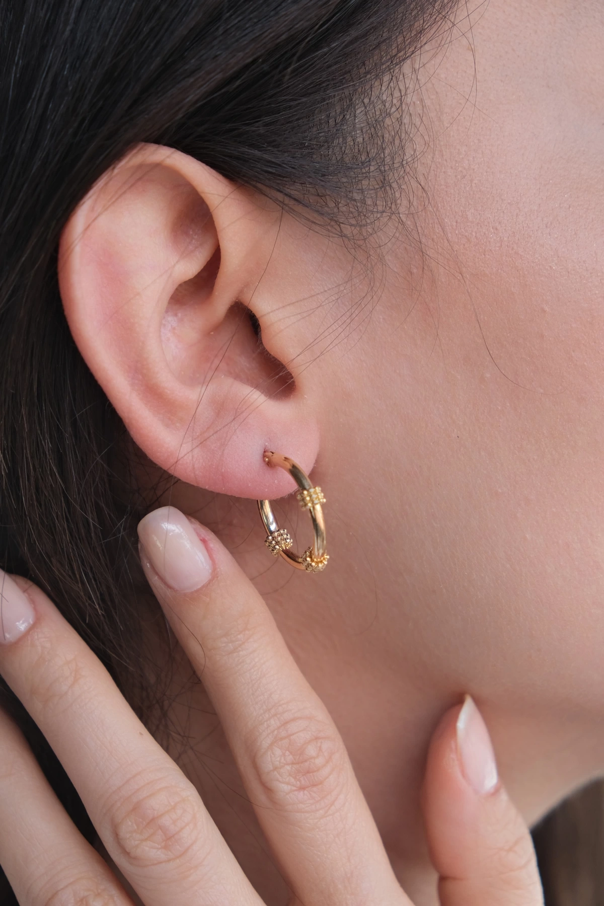 Asil 14 Ayar Halka Altın Küpe KP4576