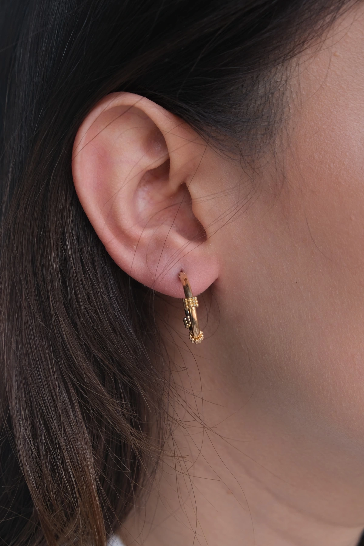 Asil 14 Ayar Halka Altın Küpe KP4576