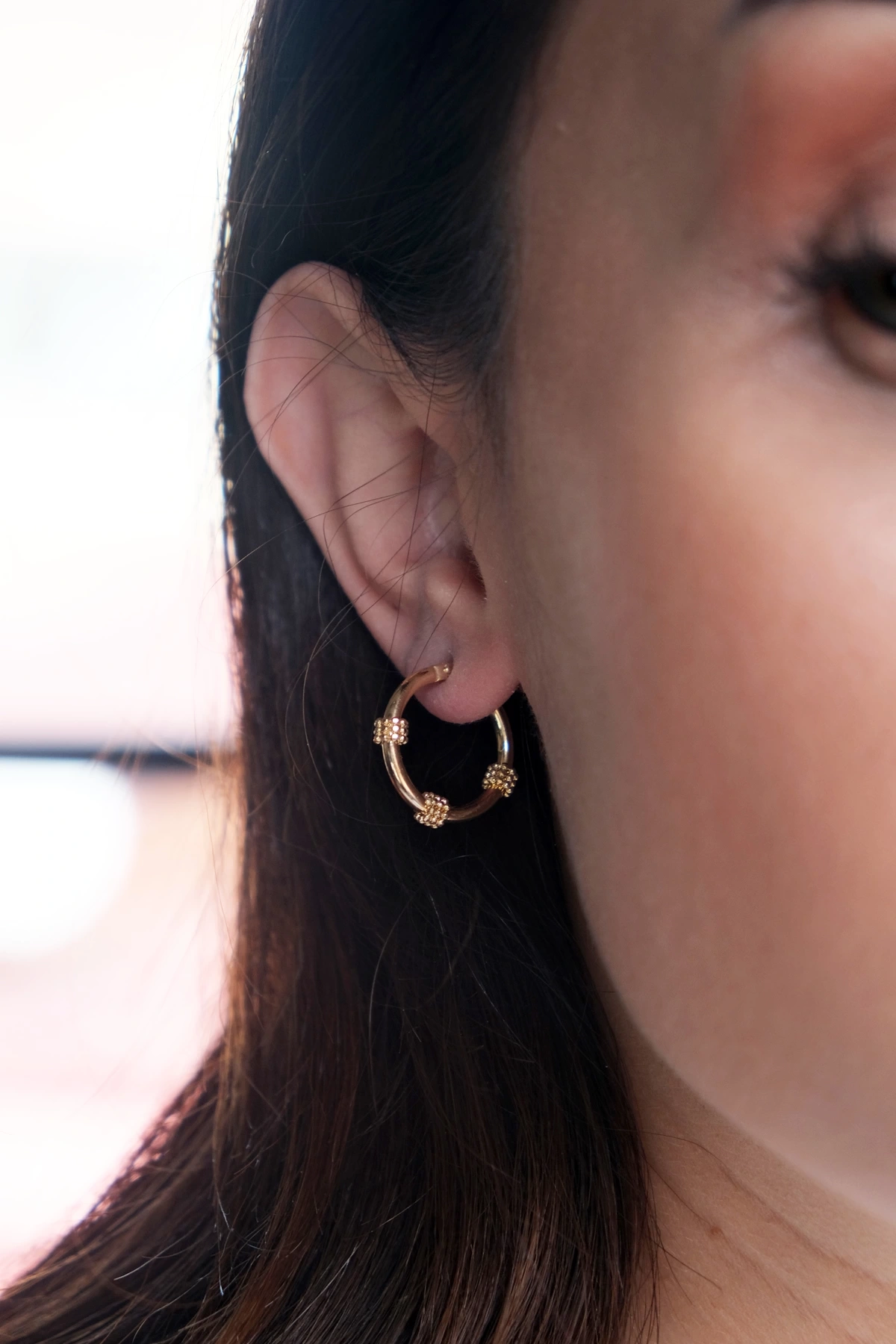 Asil 14 Ayar Halka Altın Küpe KP4576