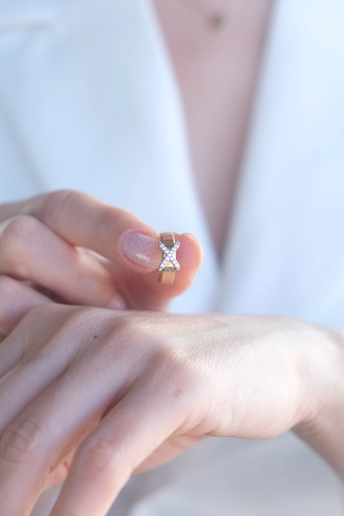 Asil 14 Ayar Taşlı Halka Altın Küpe KP1969