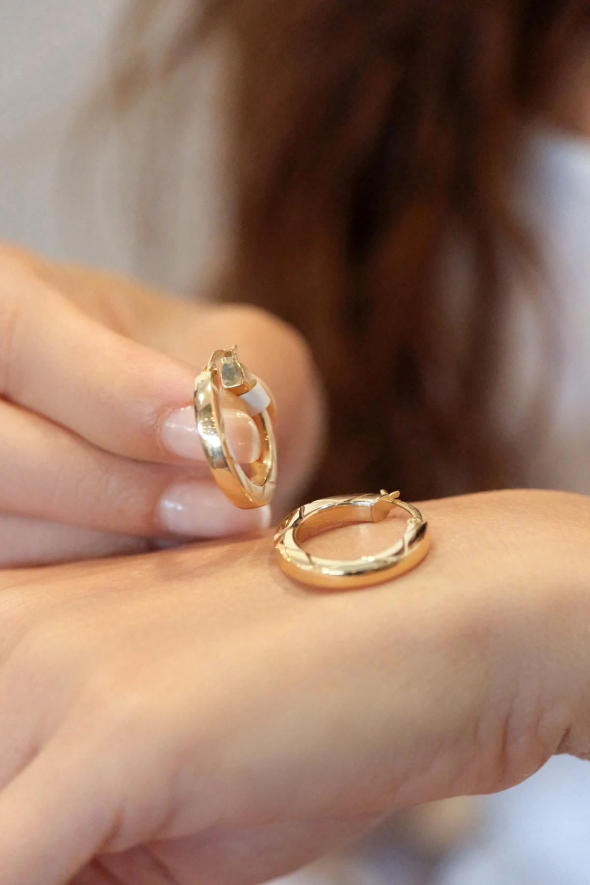 Asil 14 Ayar Halka Altın Küpe KP4391