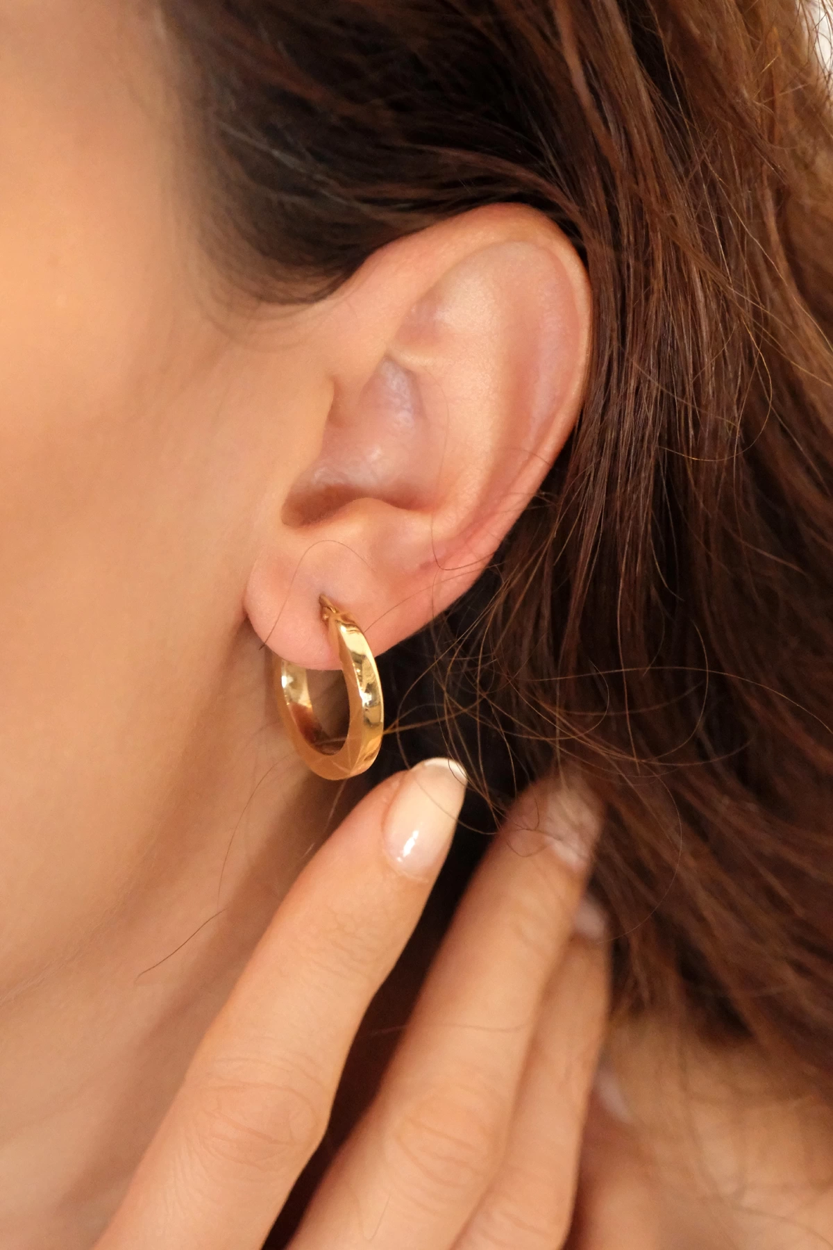 Asil 14 Ayar Halka Altın Küpe KP4391