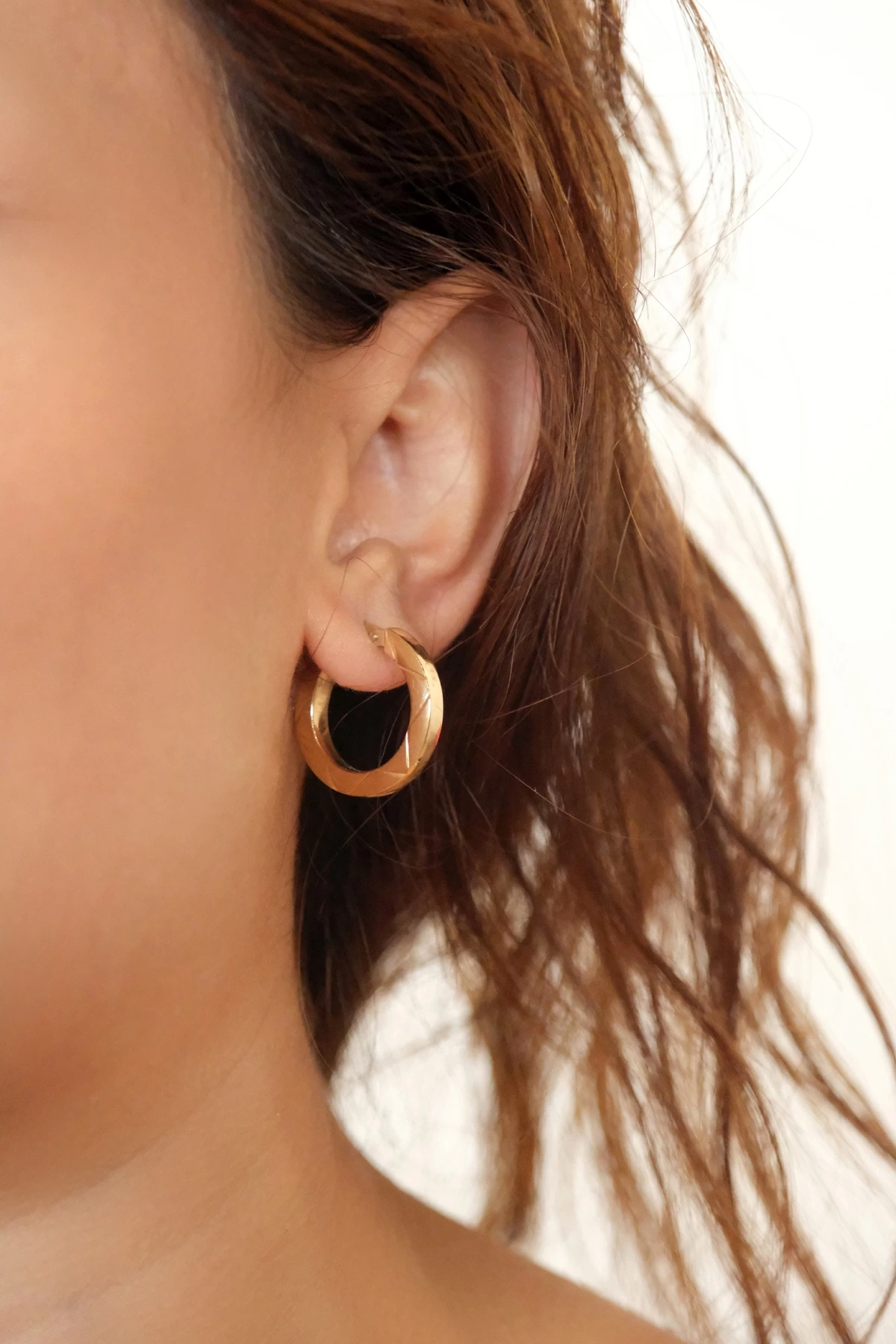 Asil 14 Ayar Halka Altın Küpe KP4391