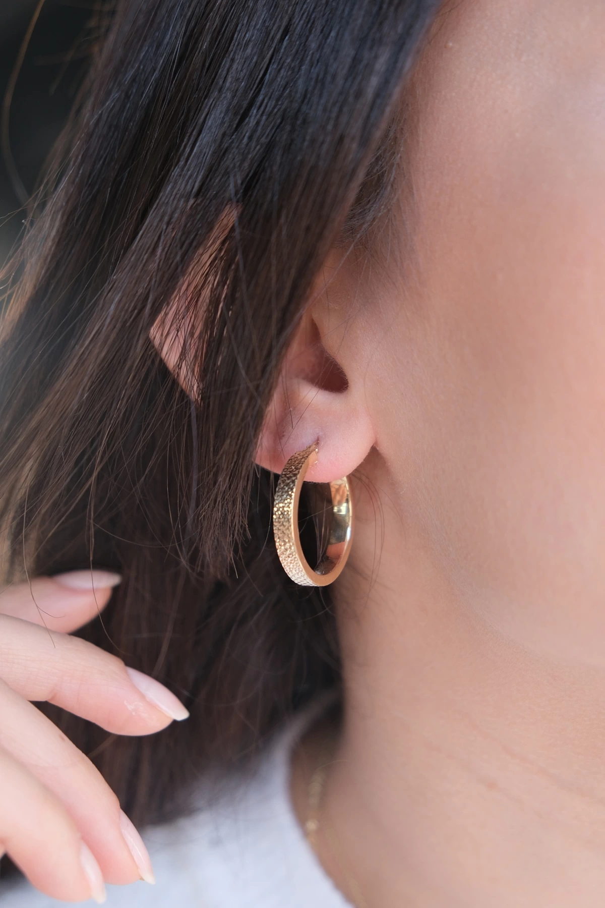 Asil 14 Ayar Halka Altın Küpe KP4709