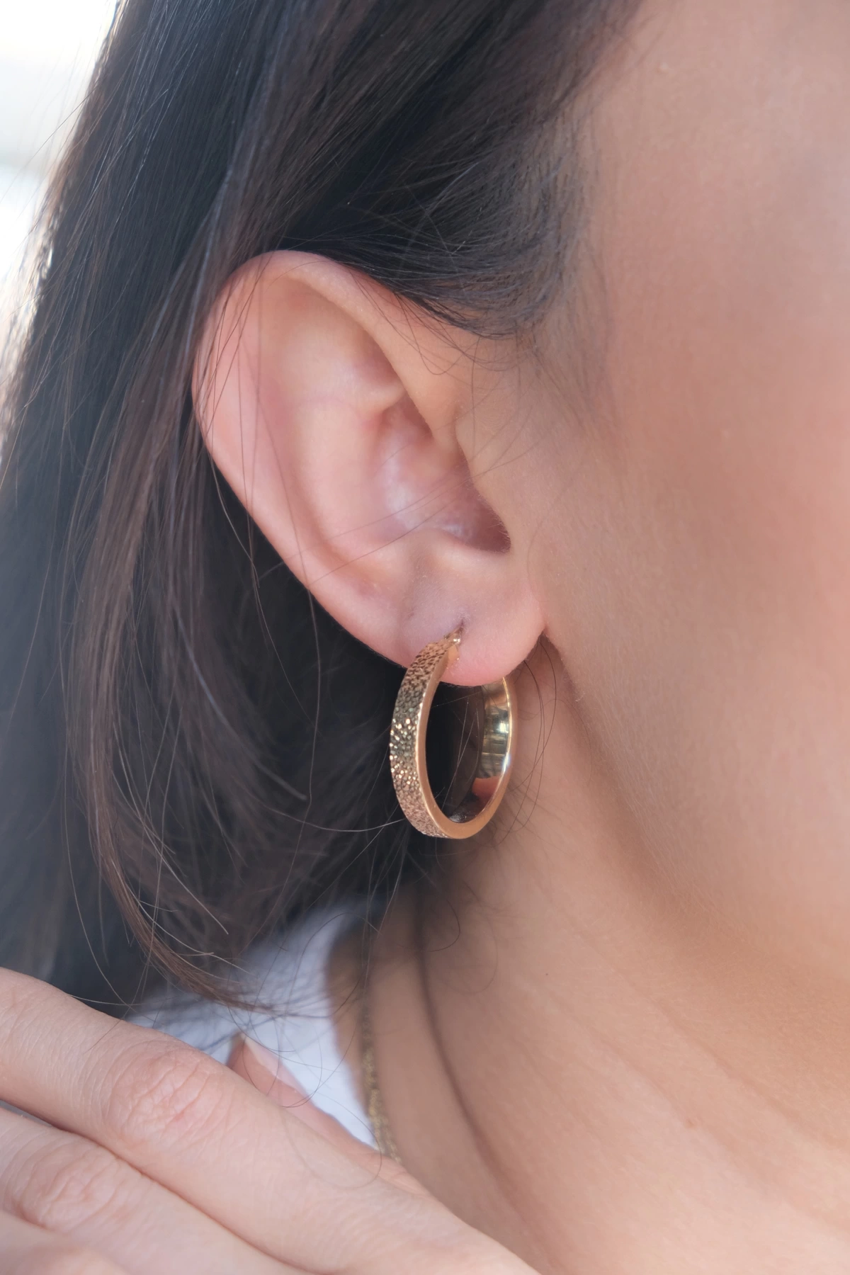 Asil 14 Ayar Halka Altın Küpe KP4709