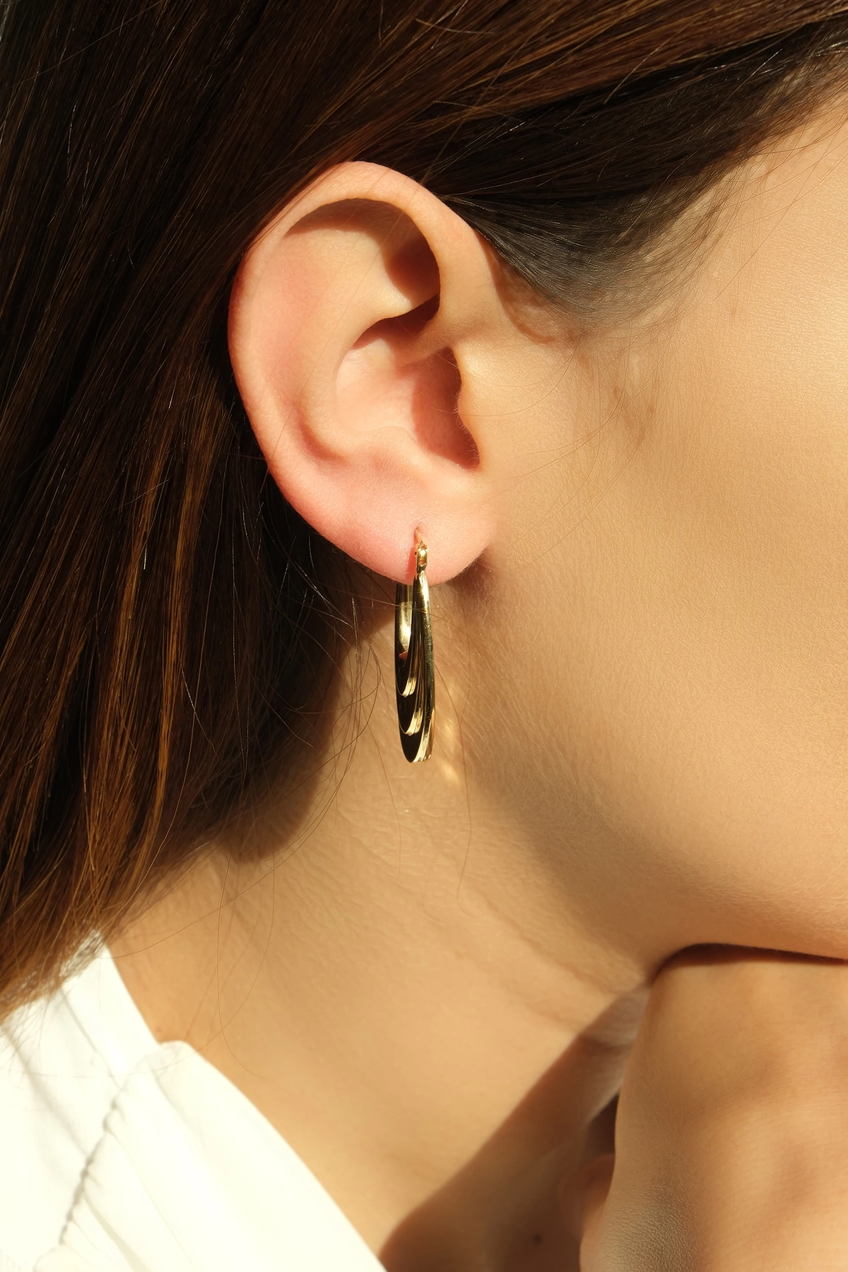 Asil 14 Ayar Halka Altın Küpe KP3161