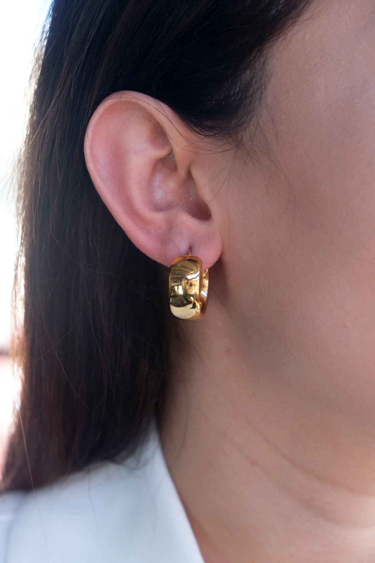 Asil 14 Ayar Geniş Halka Altın Küpe KP3618