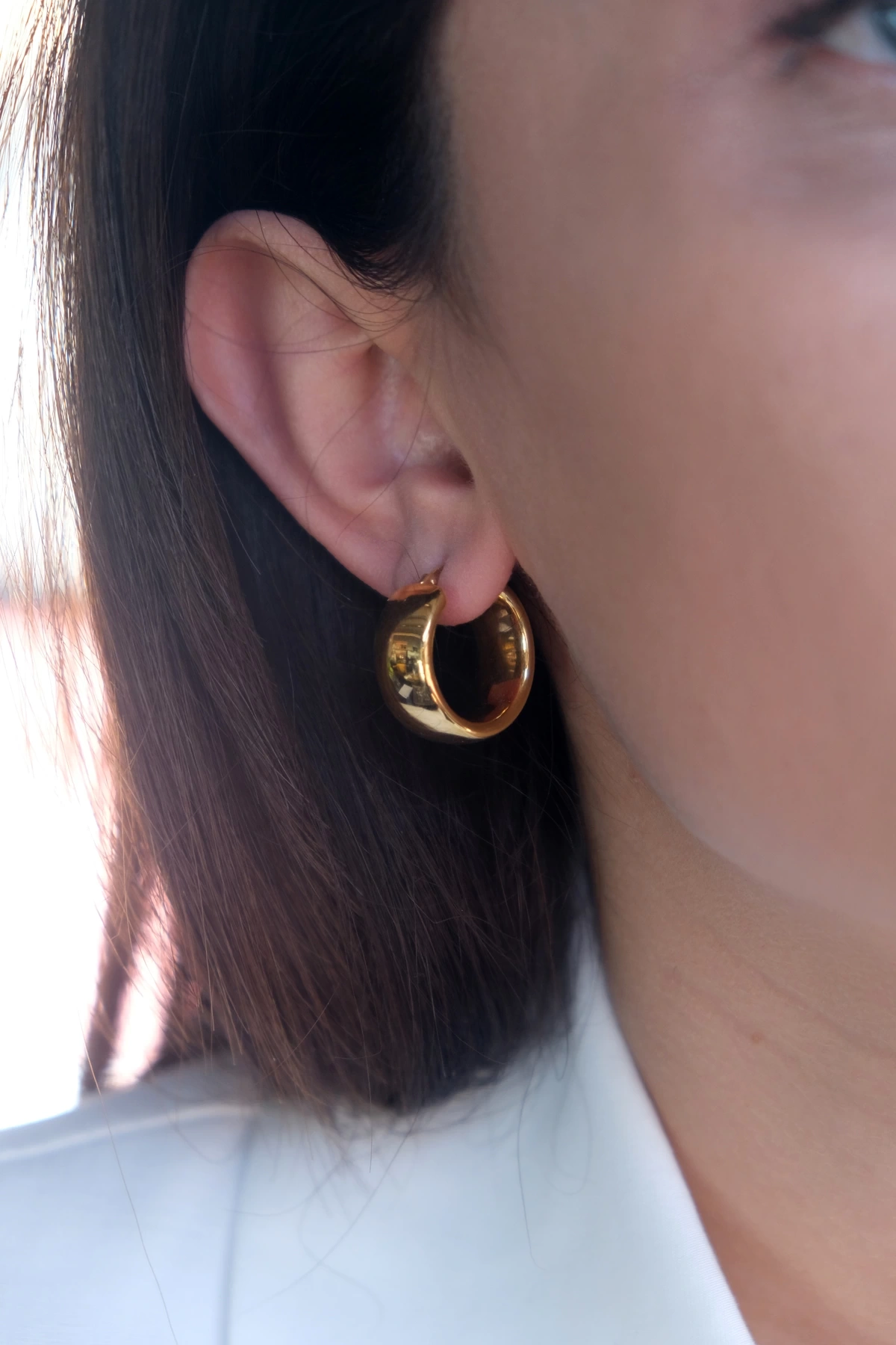 Asil 14 Ayar Geniş Halka Altın Küpe KP3618