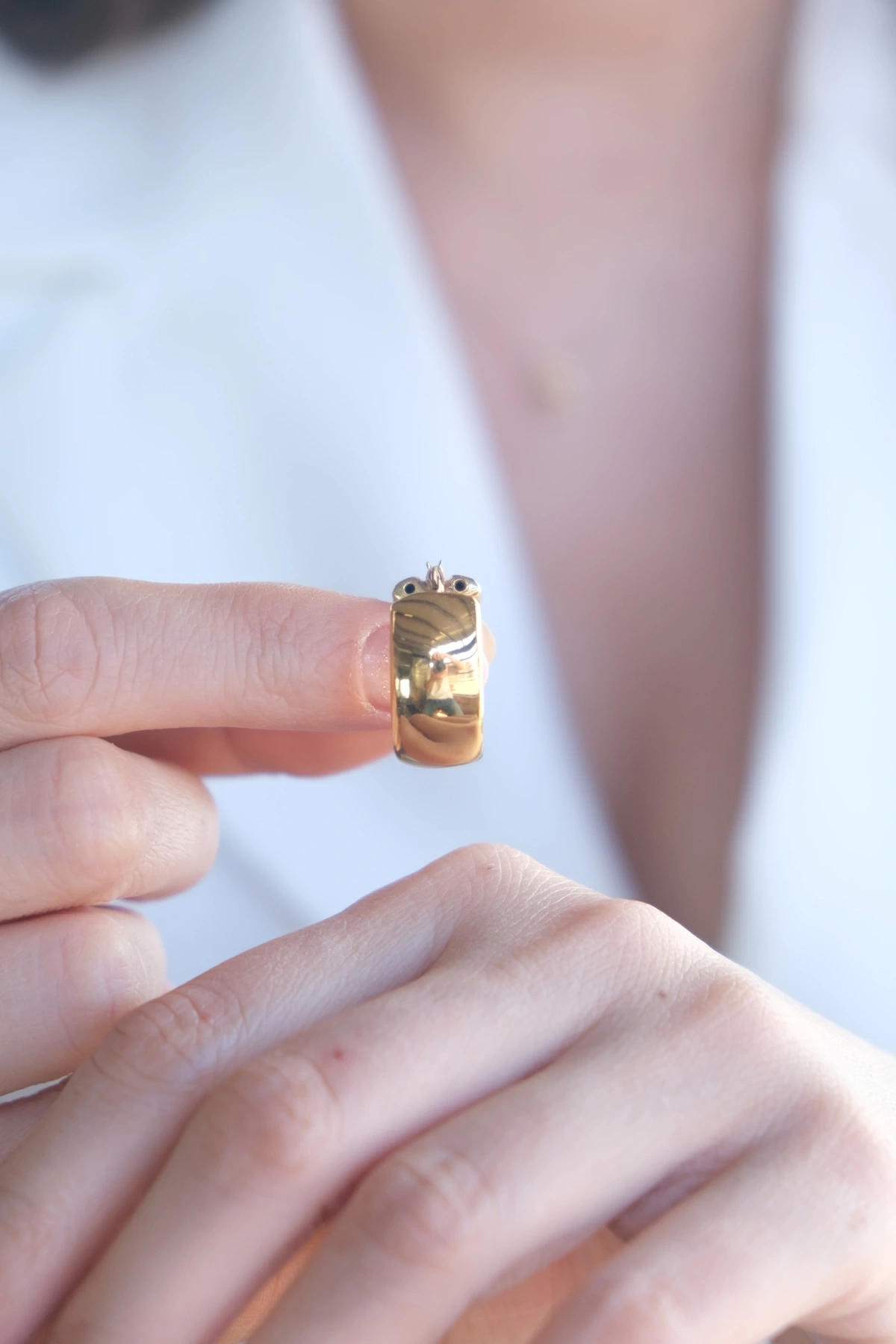 Asil 14 Ayar Geniş Halka Altın Küpe KP3618