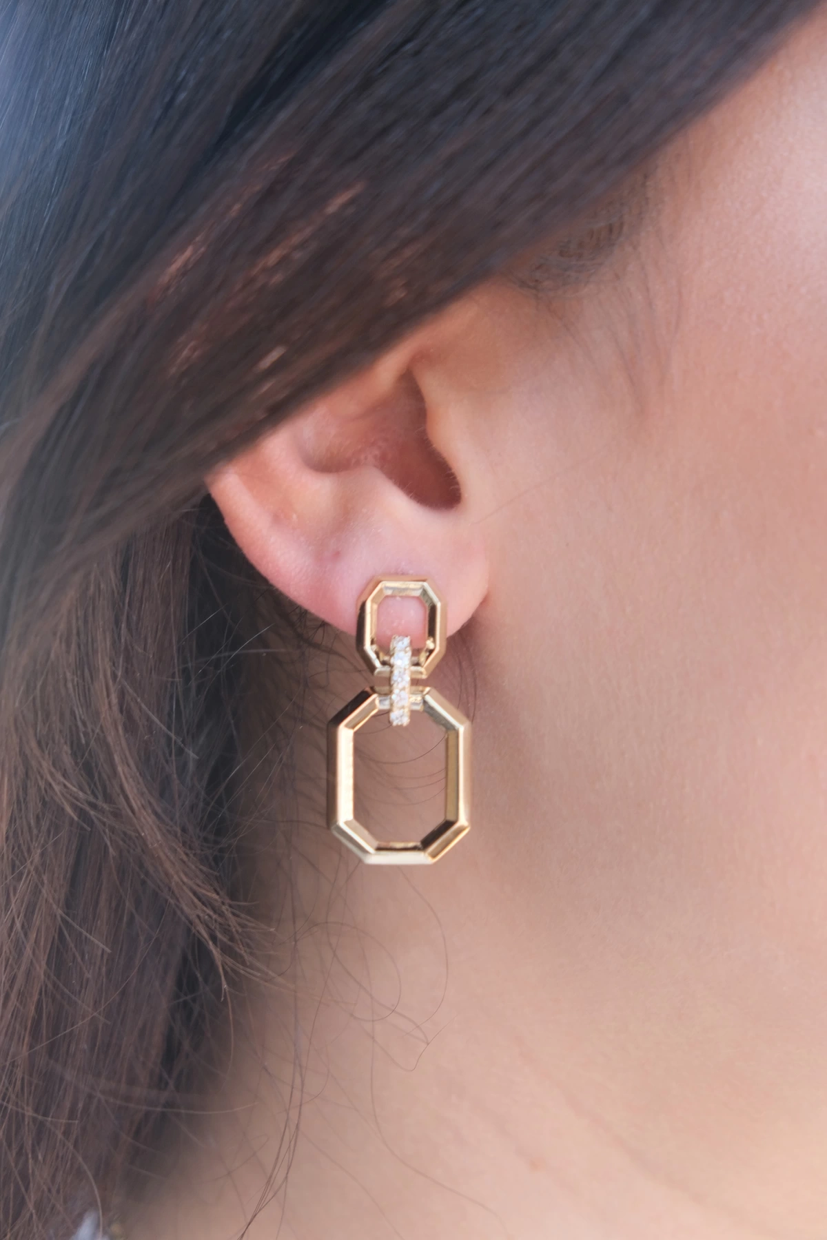 Asil 14 Ayar Rönesans Çivi Altın Küpe KP4807