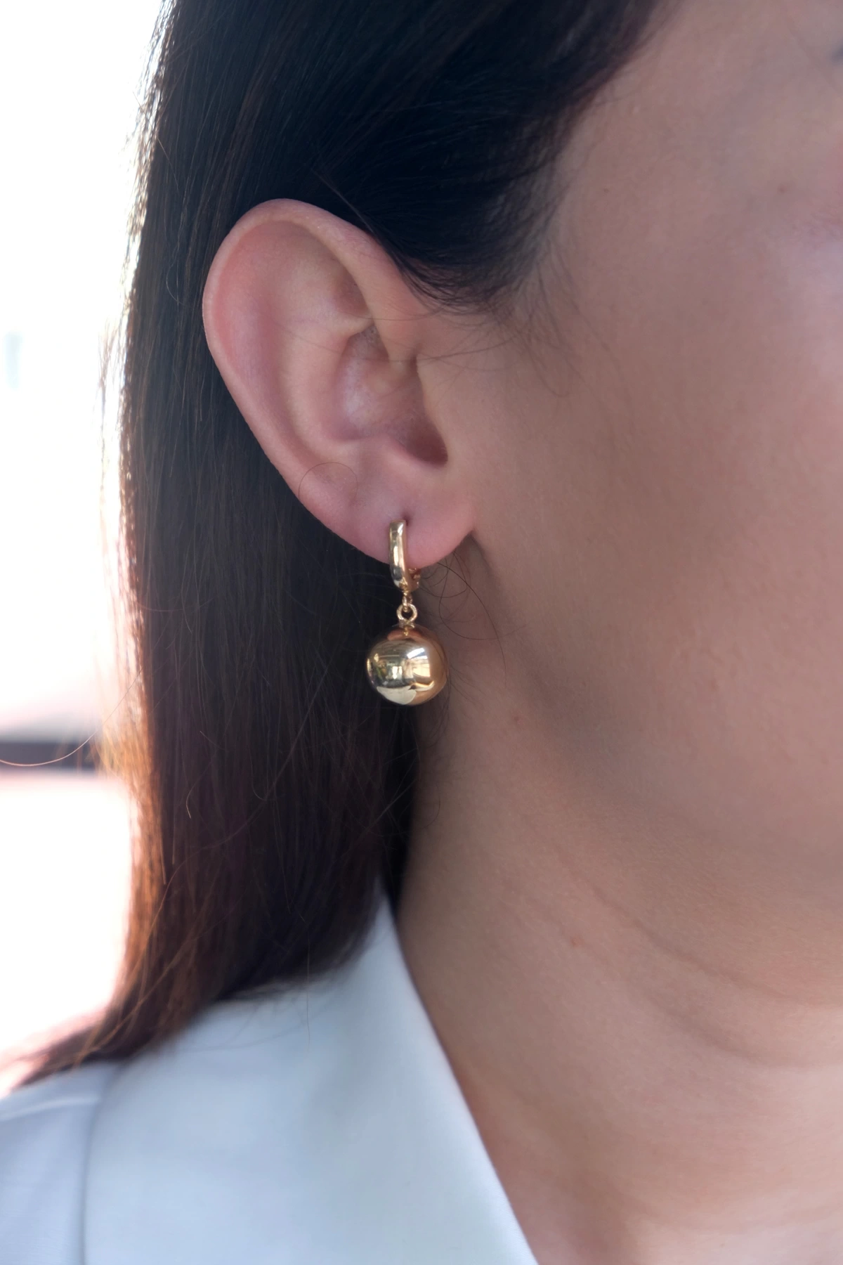 Asil 14 Ayar Sallantılı Top Altın Küpe KP4438