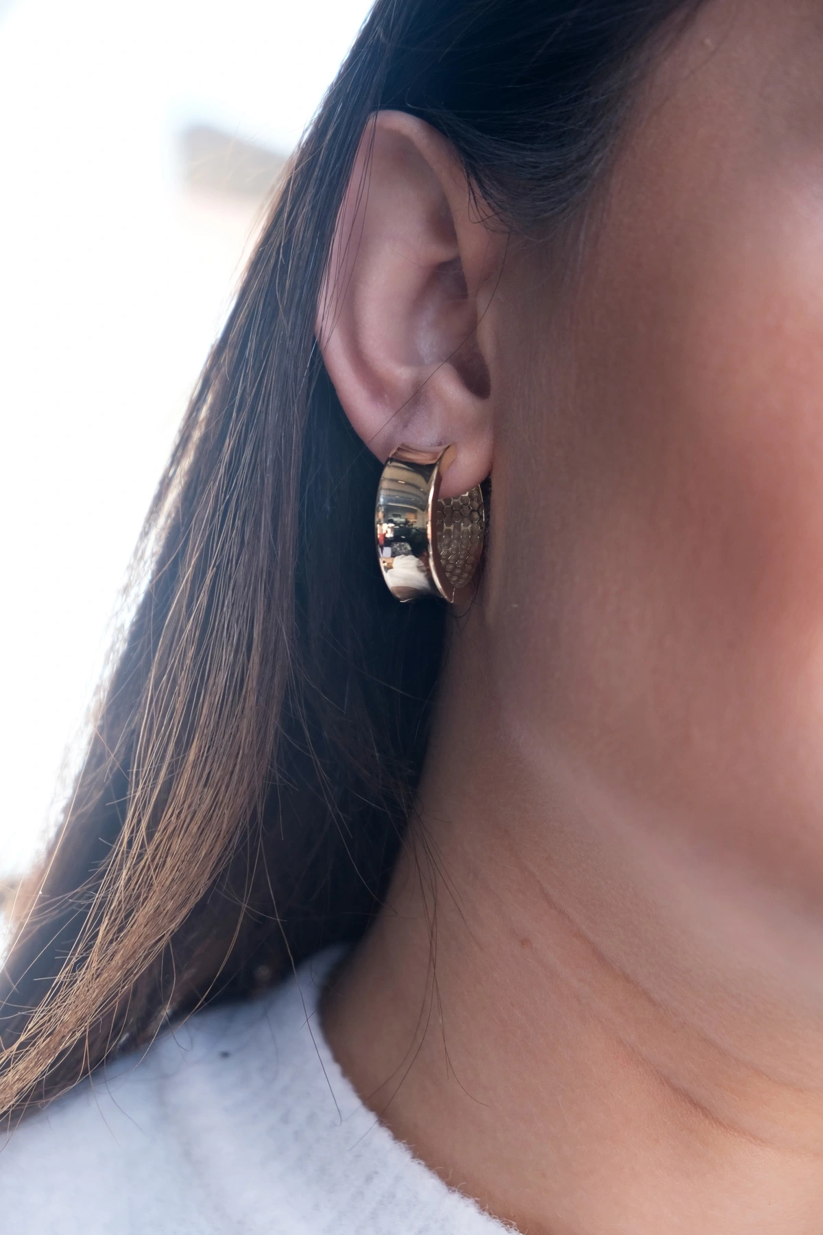 Asil 14 Ayar Enli Halka Altın Küpe KP4782