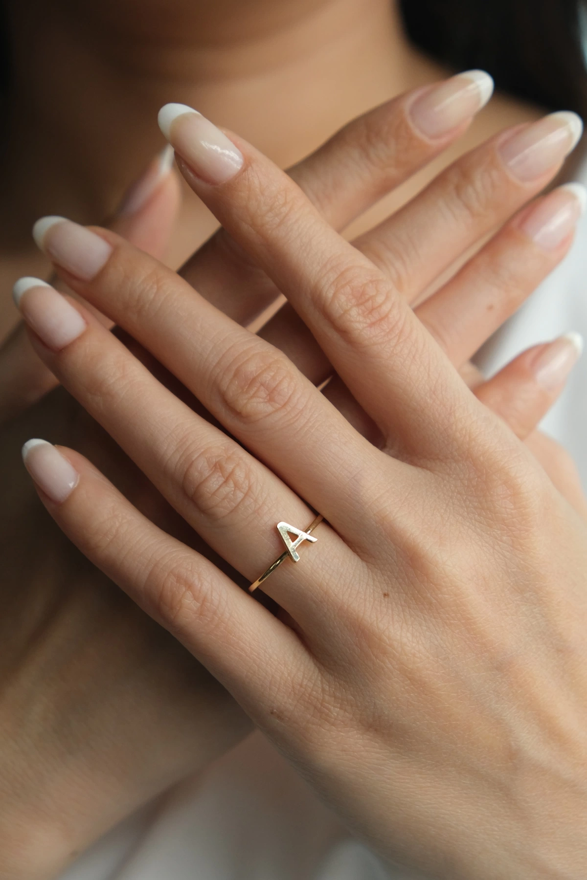 Asil 14 Ayar A Harfi Altın Yüzük YZK2844