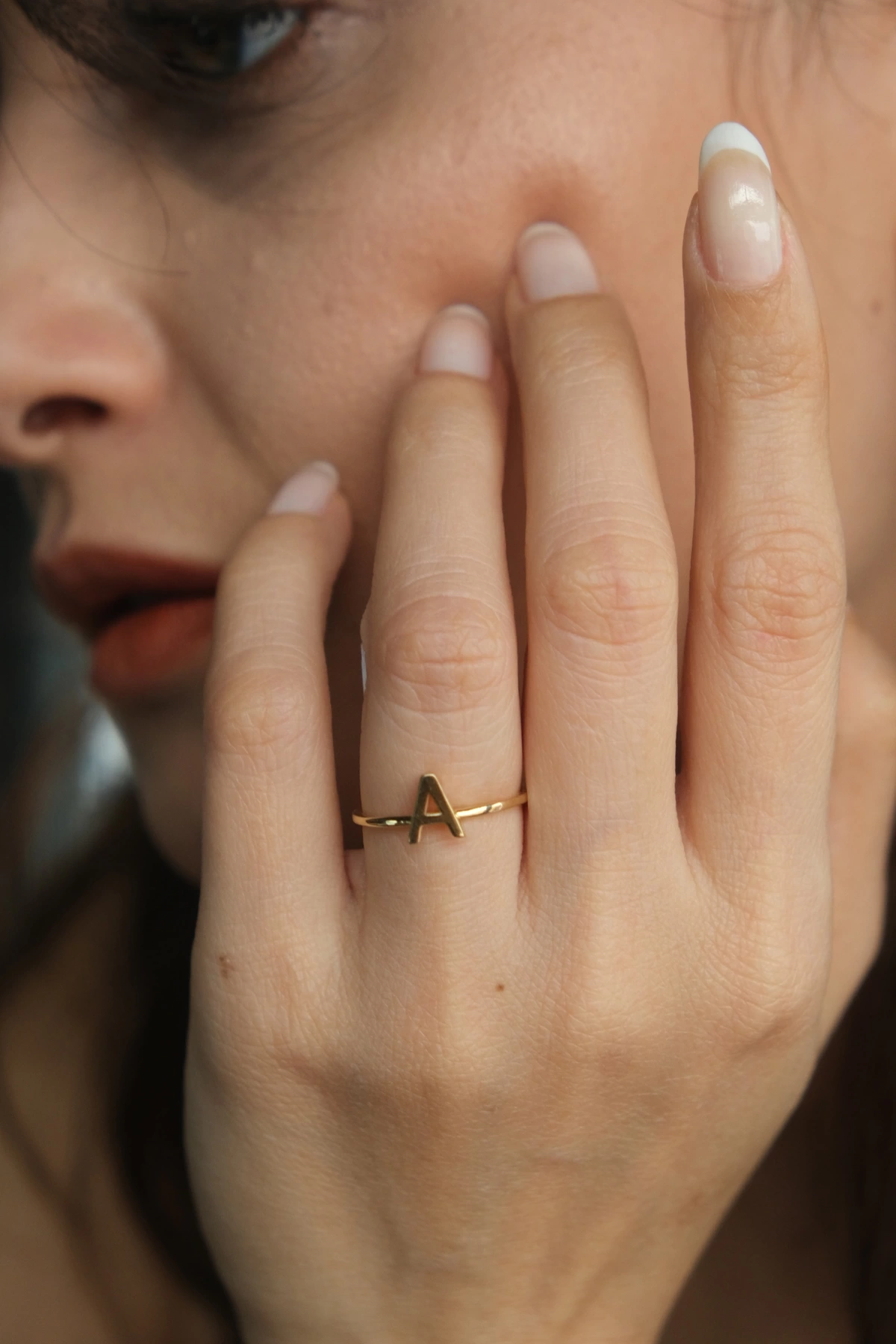 Asil 14 Ayar A Harfi Altın Yüzük YZK2844