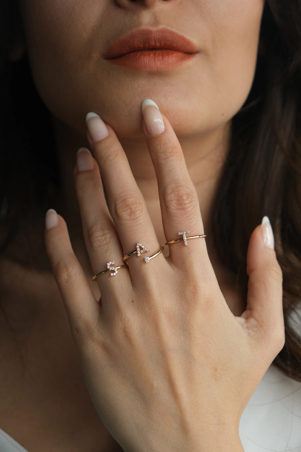 Asil 14 Ayar Taşlı S Harf Altın Yüzük YZK3189