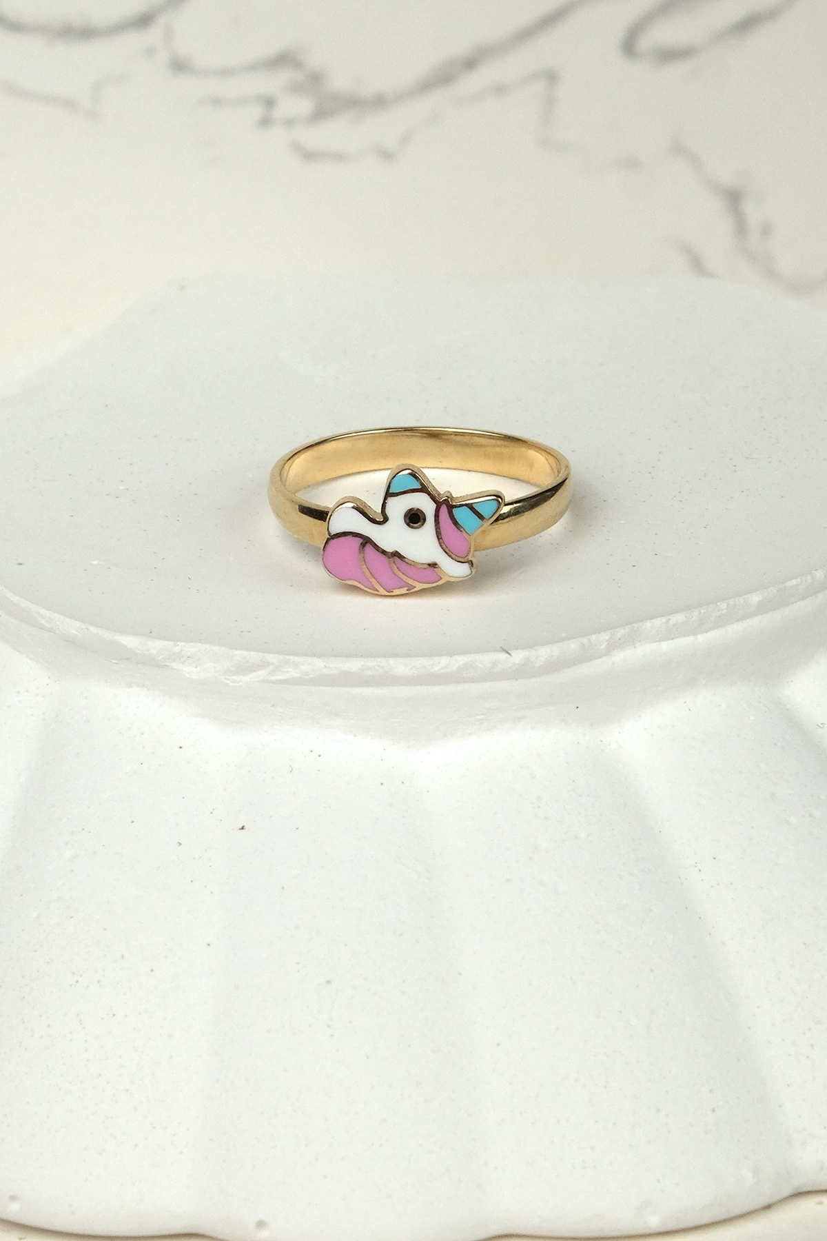 Asil 14 Ayar Unicorn Çocuk Altın Yüzük YZK2343