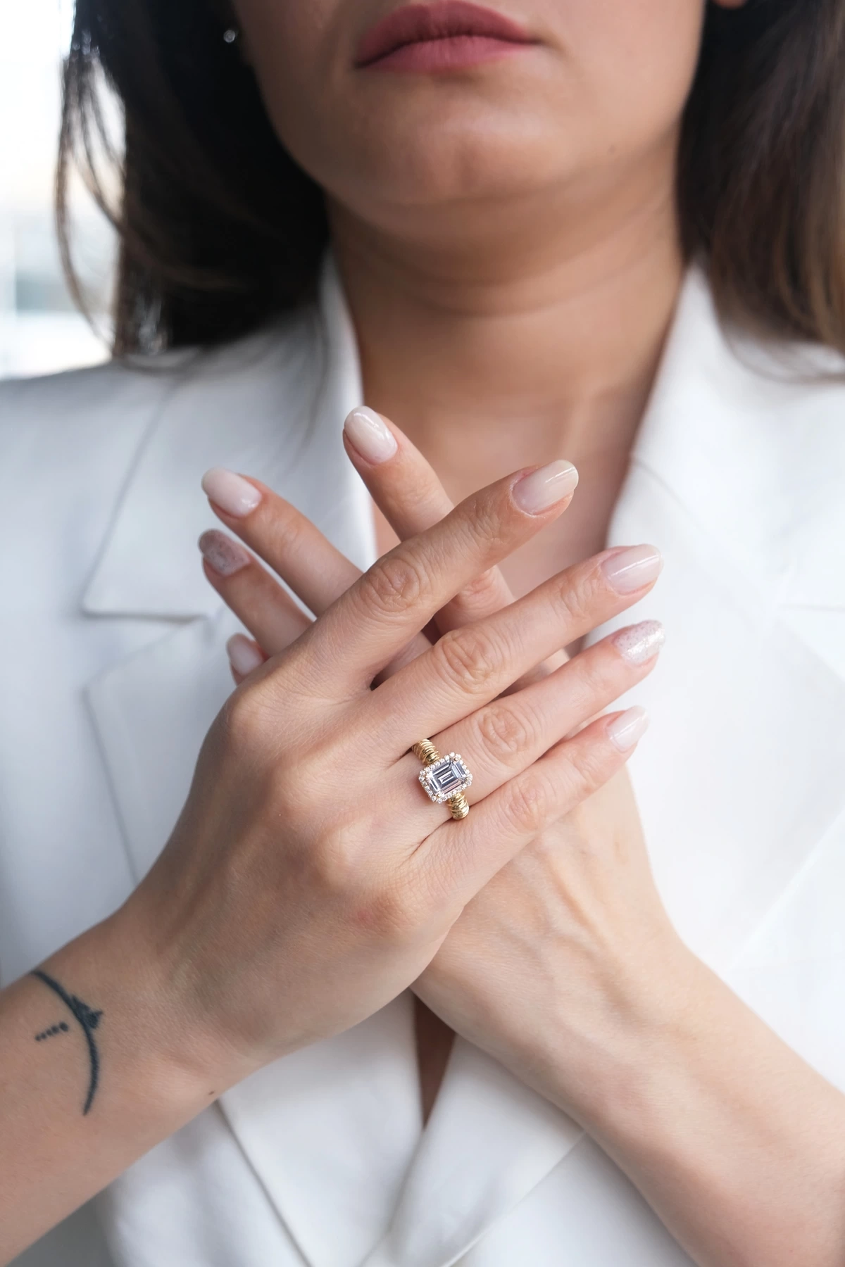 Asil 14 Ayar Baget Tek Taş Altın Yüzük YZK2927