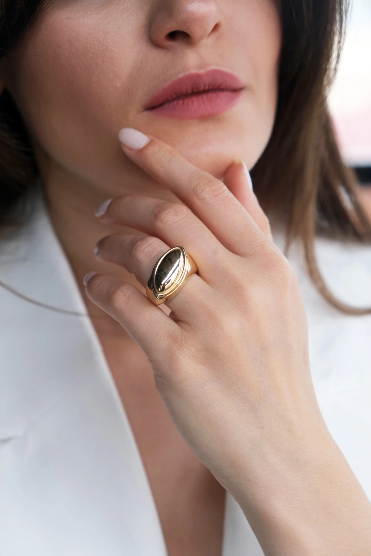 Asil 14 Ayar Modern Altın Yüzük YZK3236