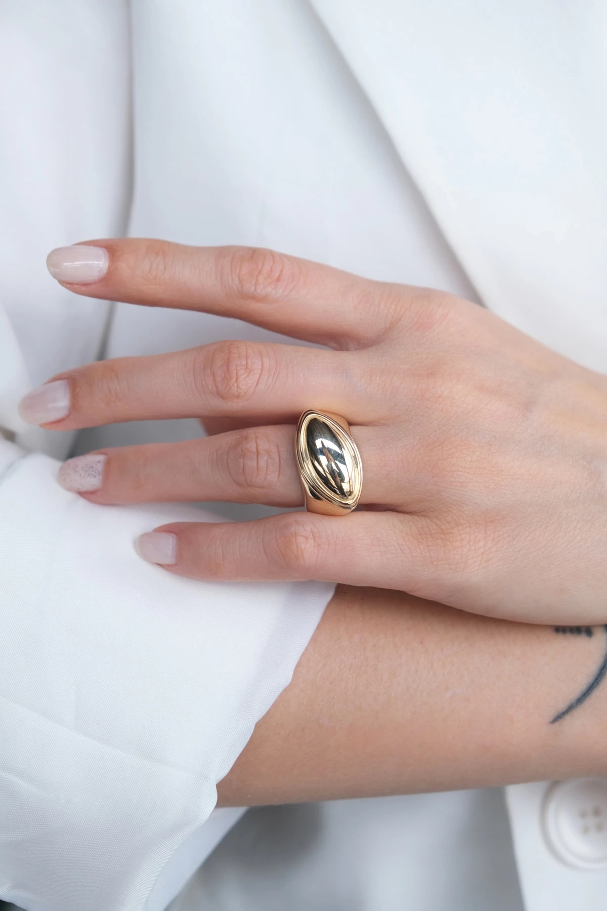 Asil 14 Ayar Modern Altın Yüzük YZK3236