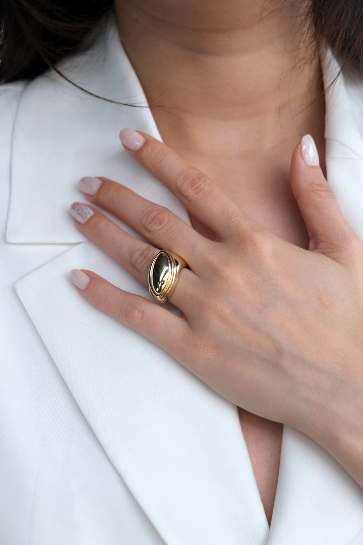 Asil 14 Ayar Modern Altın Yüzük YZK3236