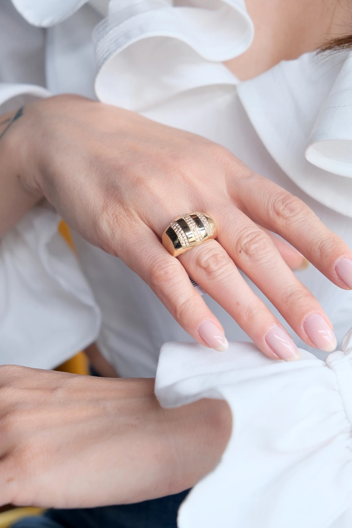 Asil 14 Ayar Taşlı Bohem Altın Yüzük YZK3224