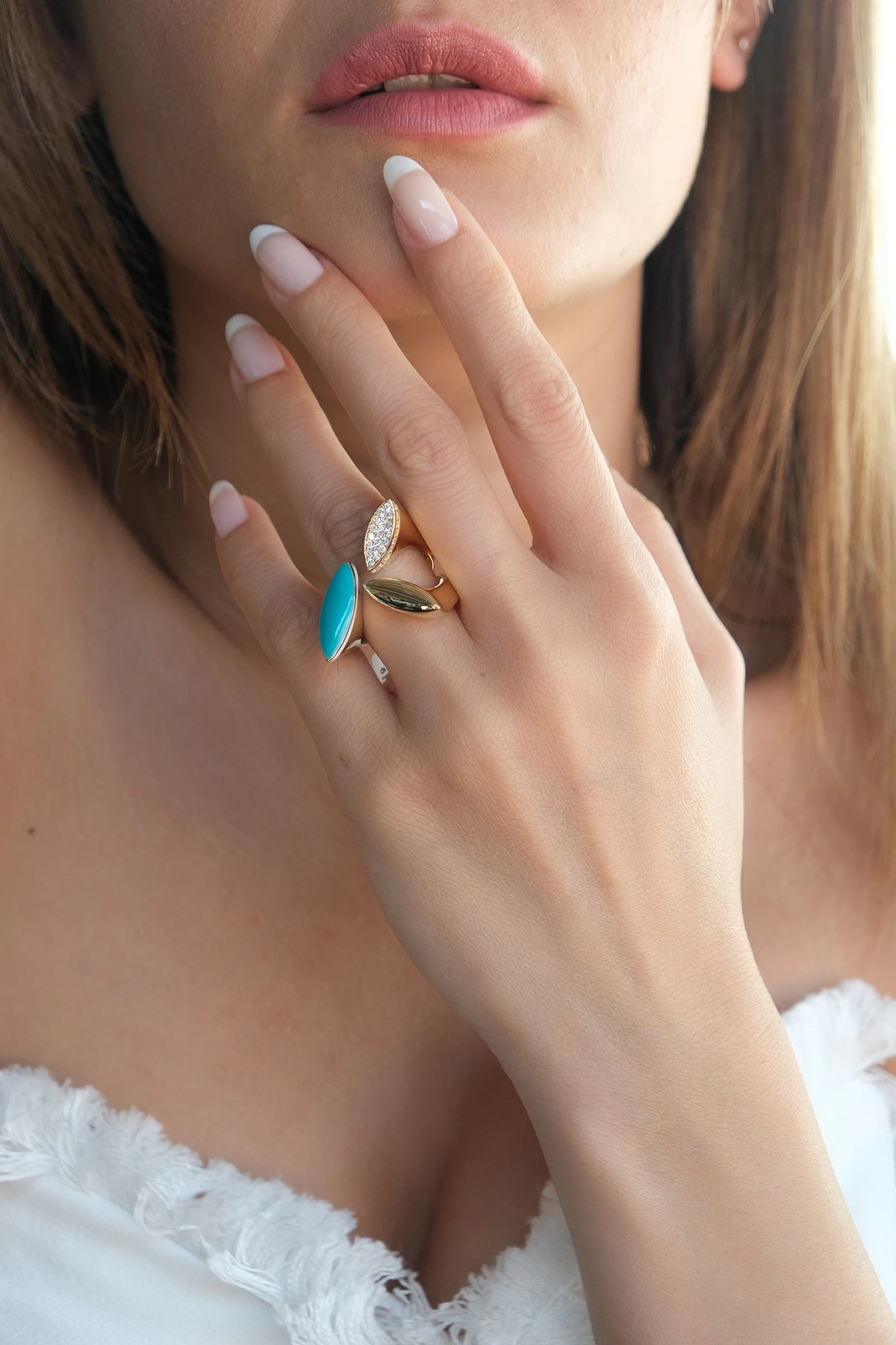 Asil 14 Ayar Taşlı Altın Yüzük YZK2987