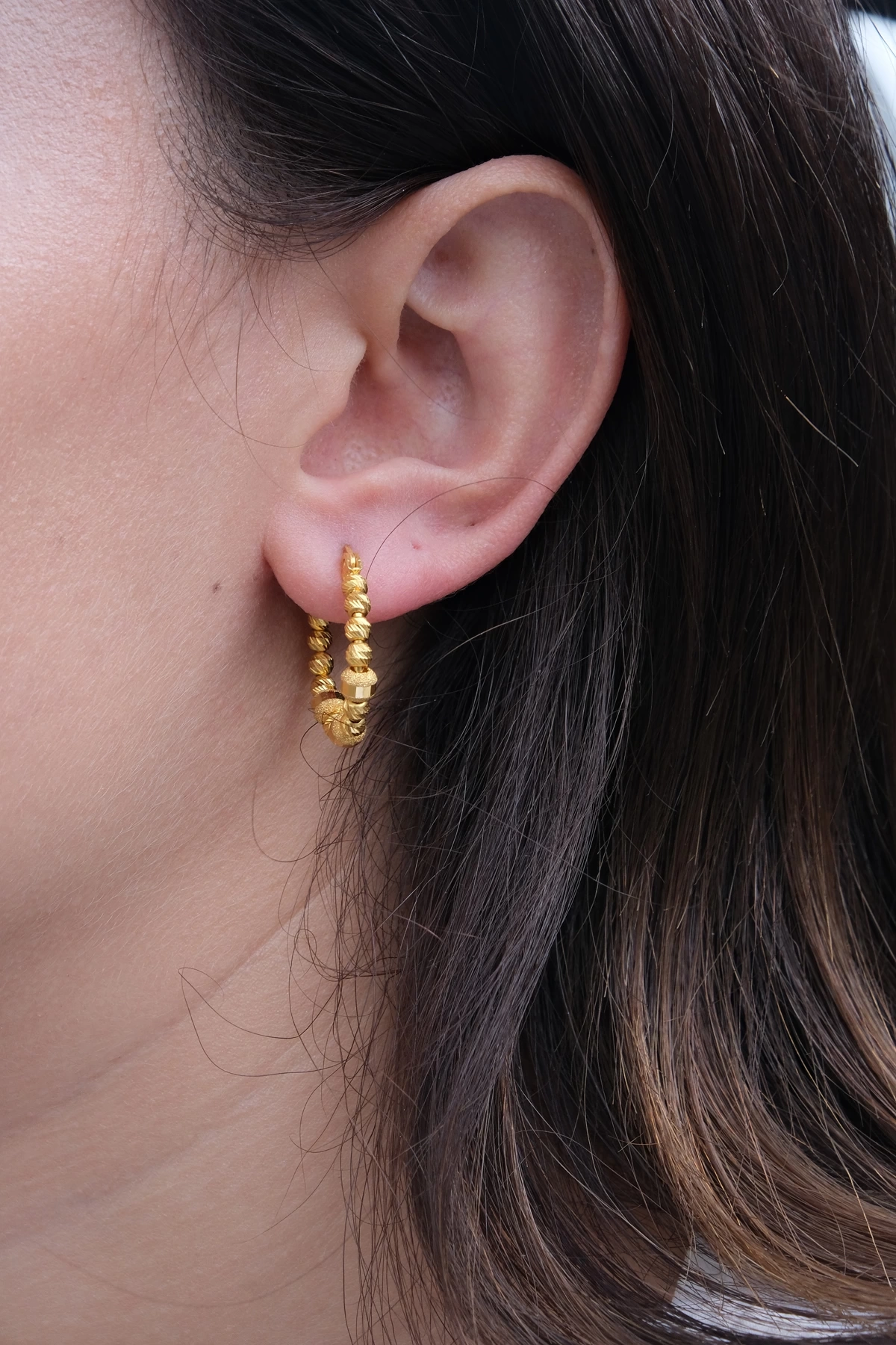 Asil 22 Ayar Dorikalı Halka Altın Küpe KP4451