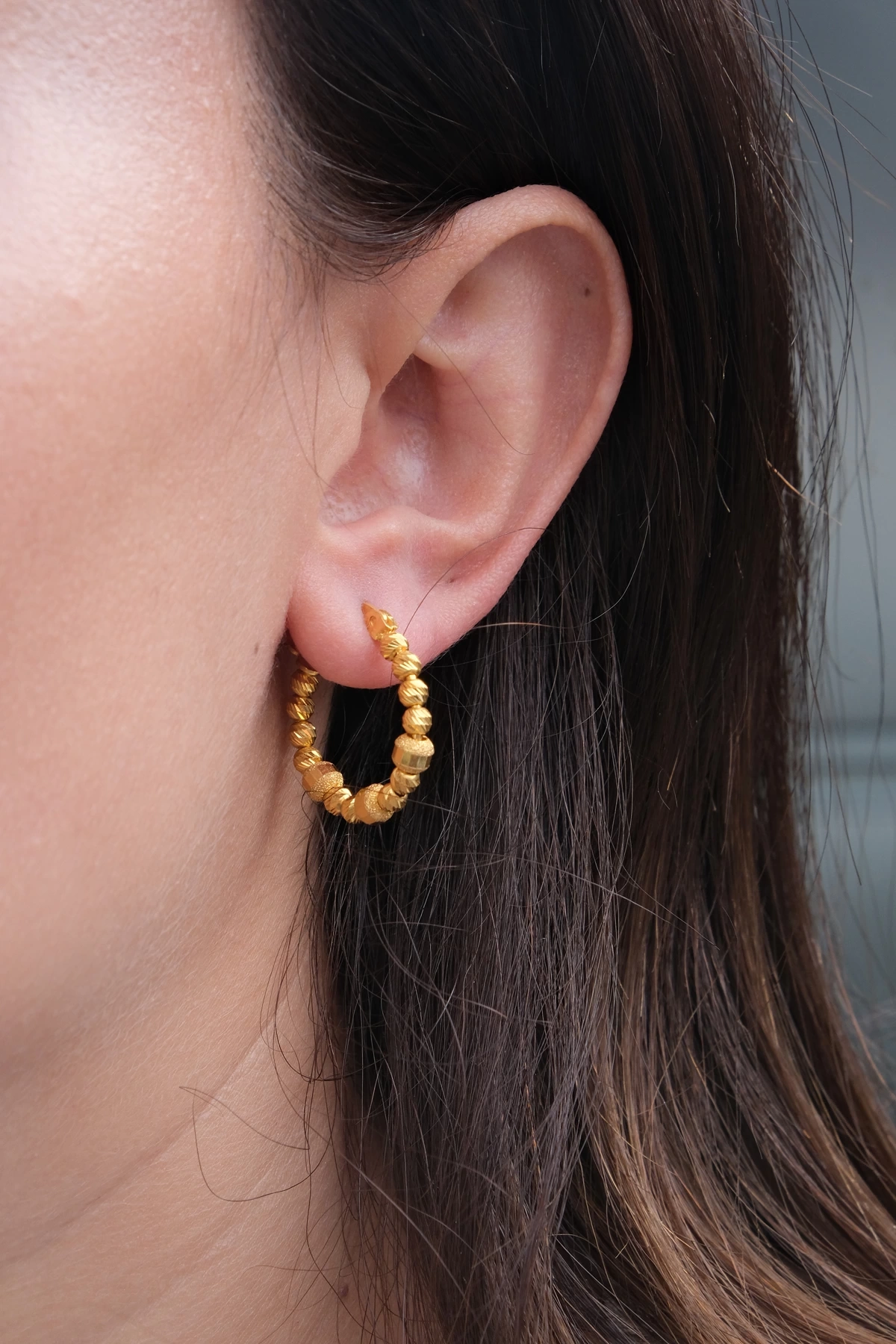 Asil 22 Ayar Dorikalı Halka Altın Küpe KP4451