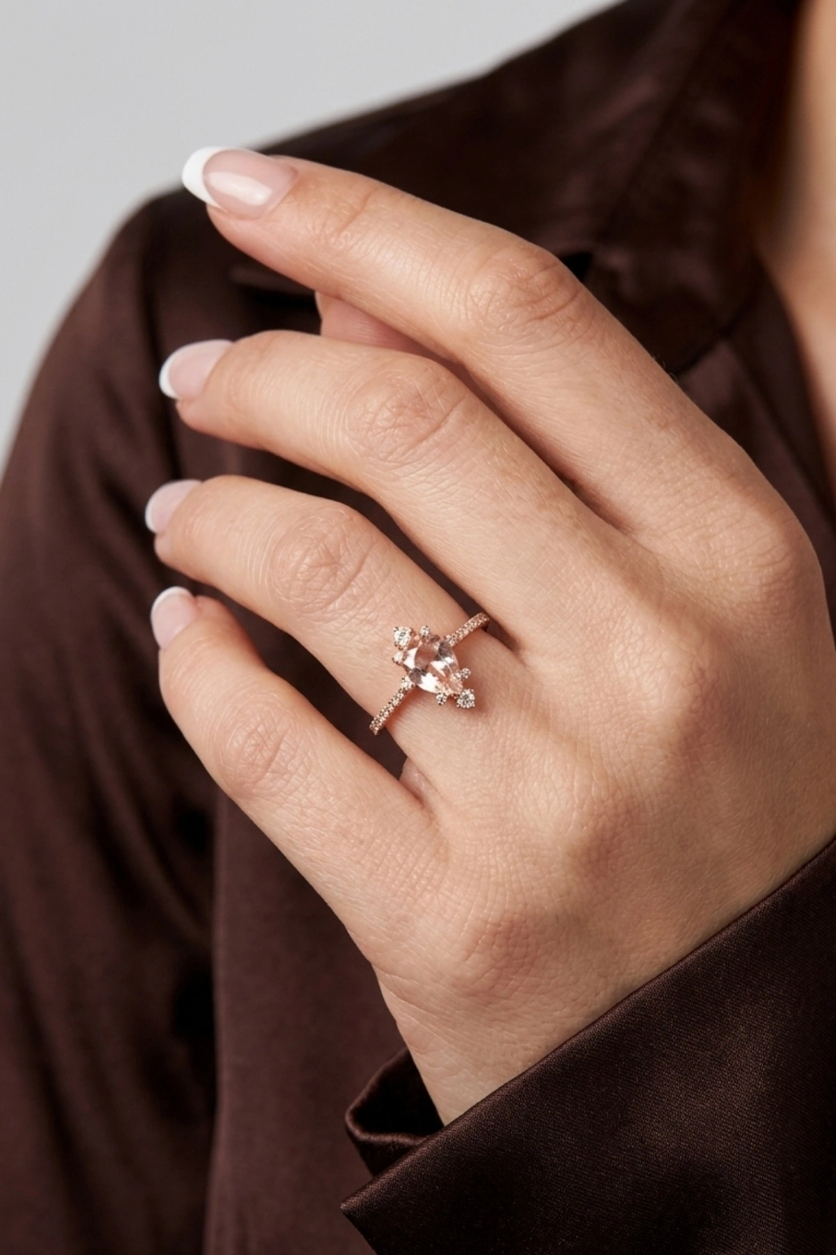 Morganite Taşlı 1.54 CT. Pırlanta Yüzük