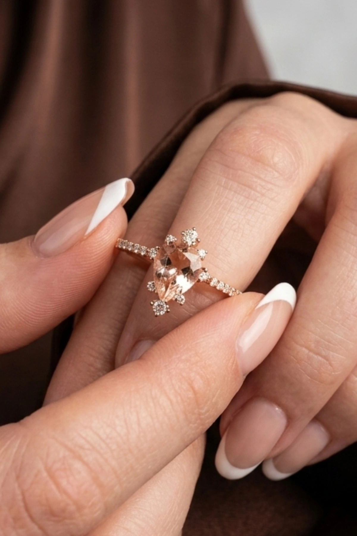 Morganite Taşlı 1.54 CT. Pırlanta Yüzük