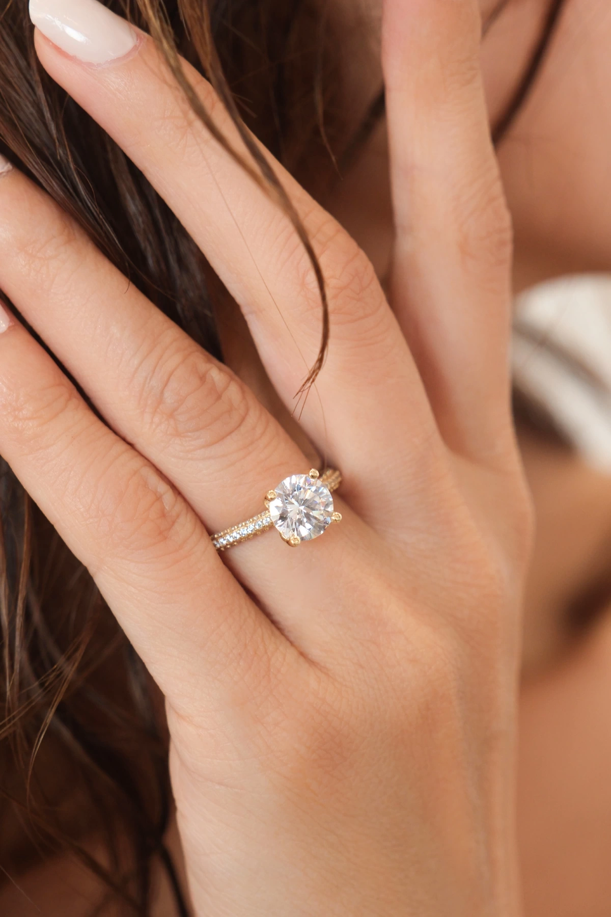 Asil 14 Ayar 4 Tırnak Tek Taş Altın Yüzük YZK3670