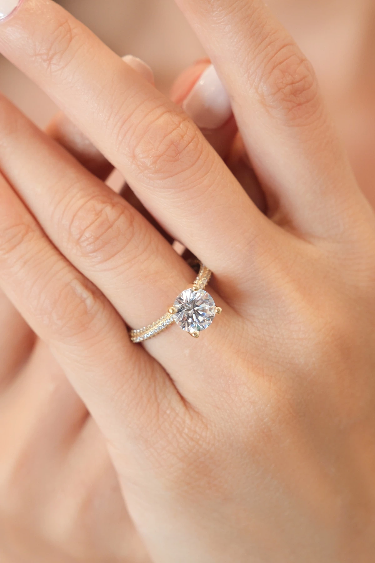 Asil 14 Ayar 4 Tırnak Tek Taş Altın Yüzük YZK3670