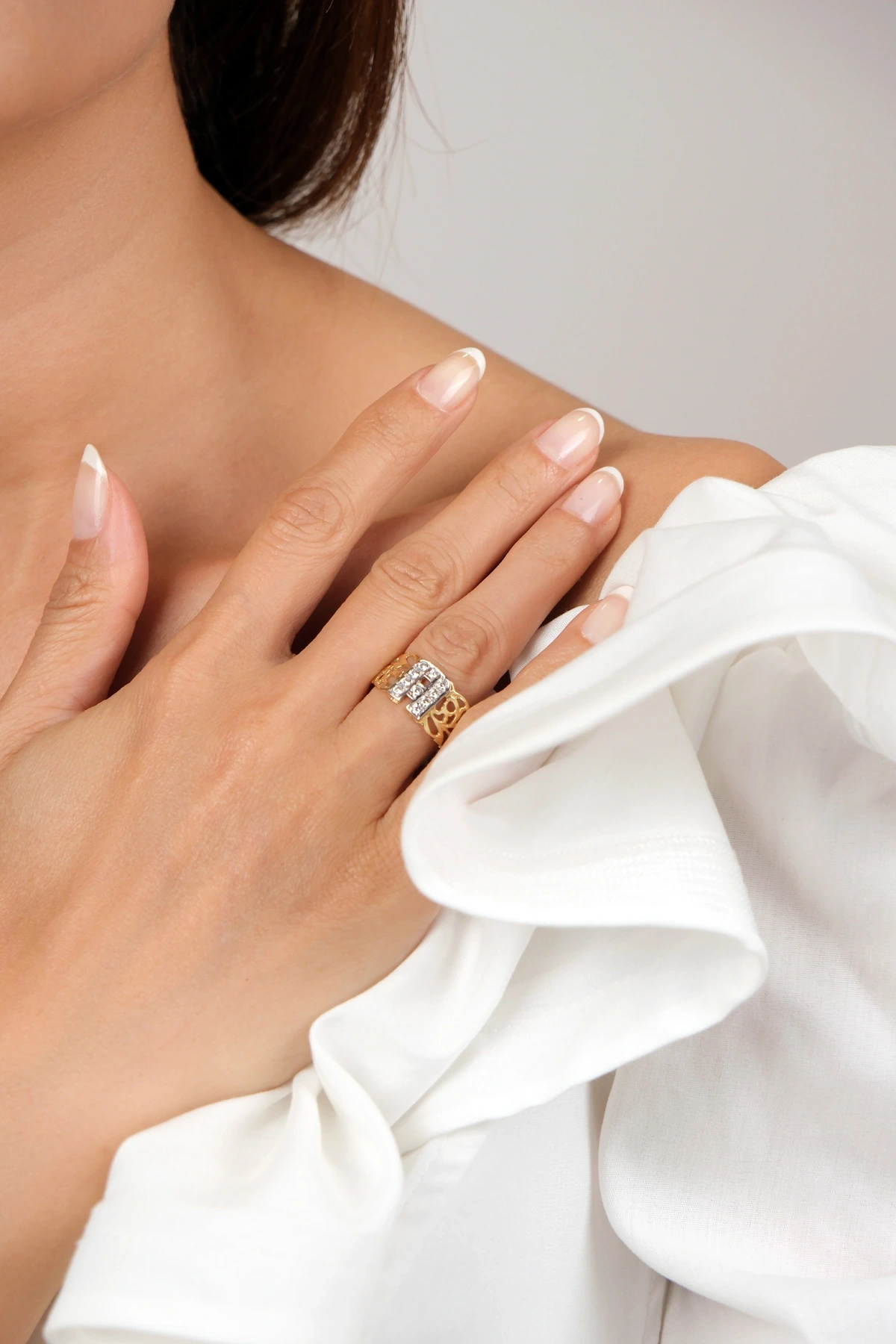 Asil 14 Ayar A Harf Altın Yüzük YZK3661