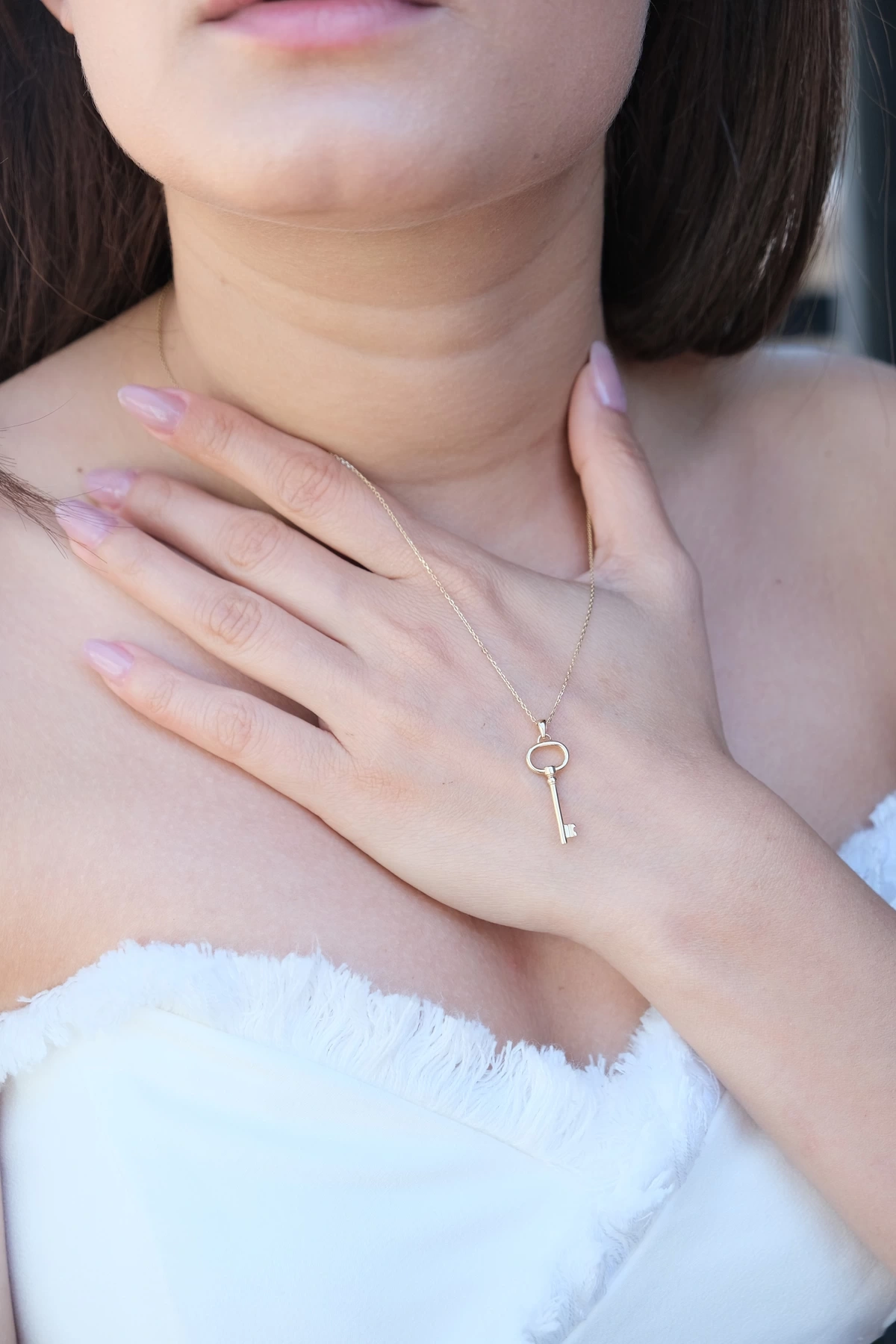 Asil 14 Ayar Anahtar Figürlü Altın Kolye Kly3788