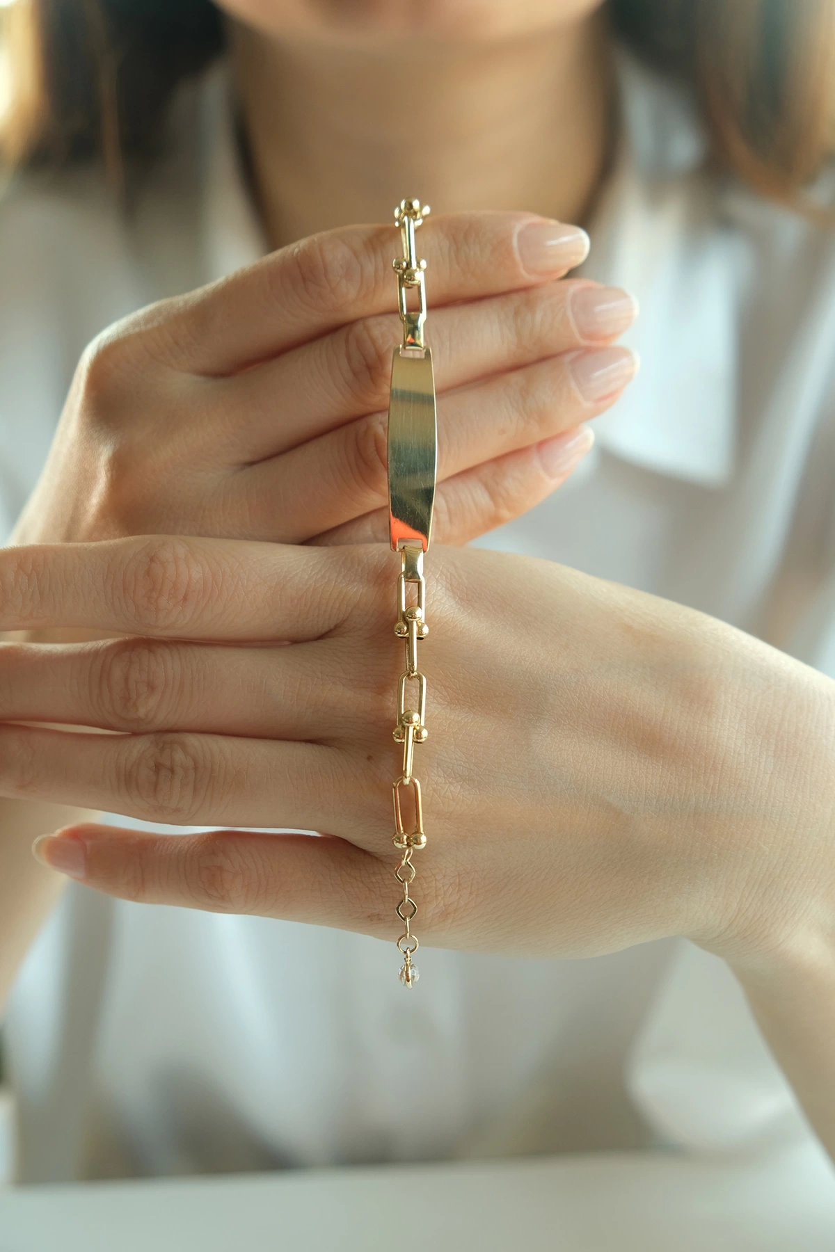 Asil 14 Ayar Ataç Model Çocuk Altın Künye BLK2574