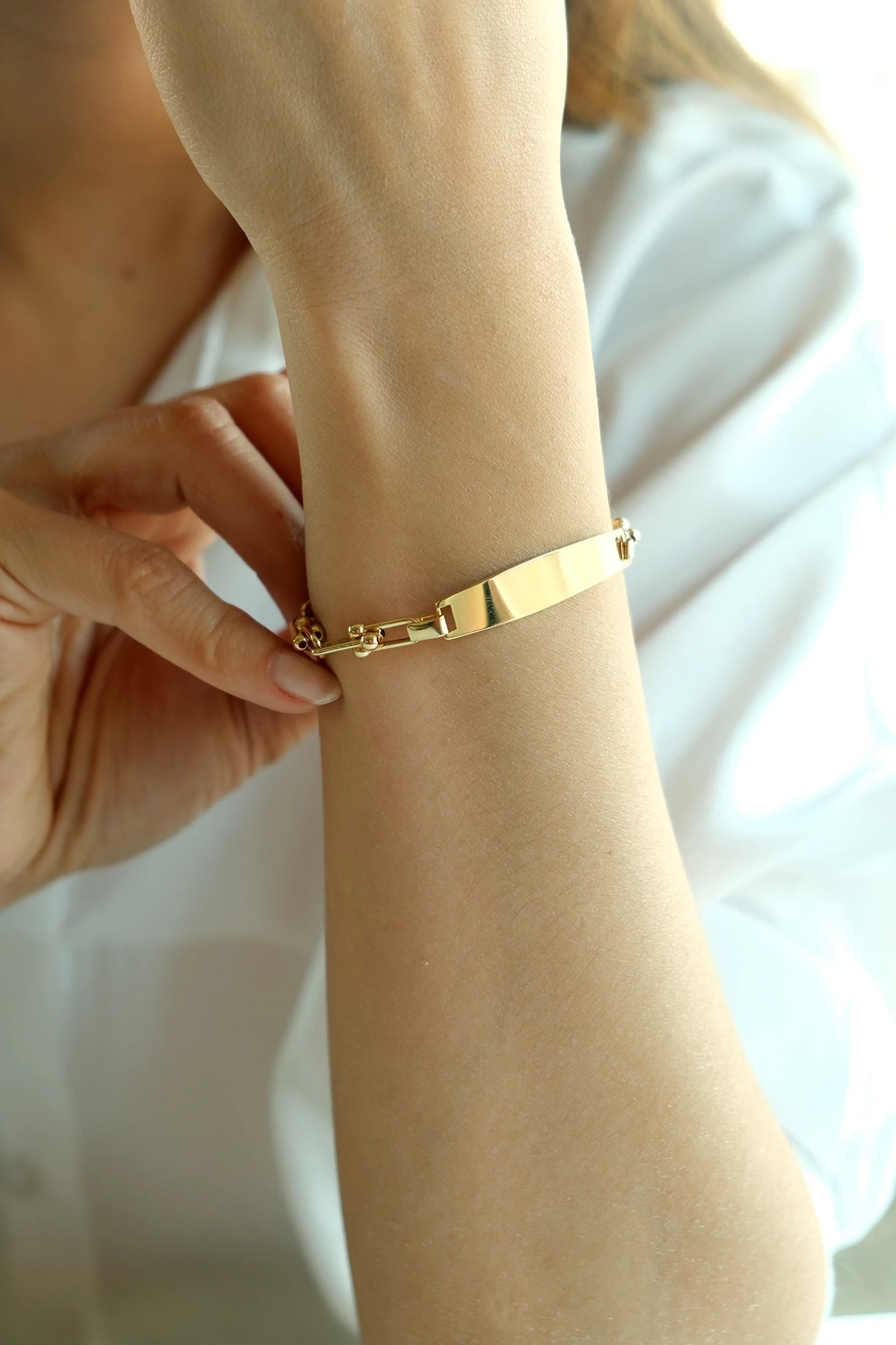 Asil 14 Ayar Ataç Model Çocuk Altın Künye BLK2574