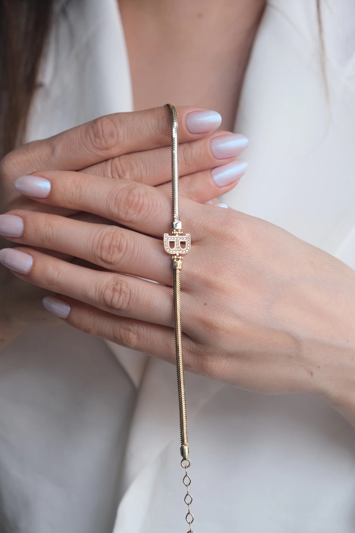 Asil 14 Ayar B Harfi Altın Bileklik BLK5285