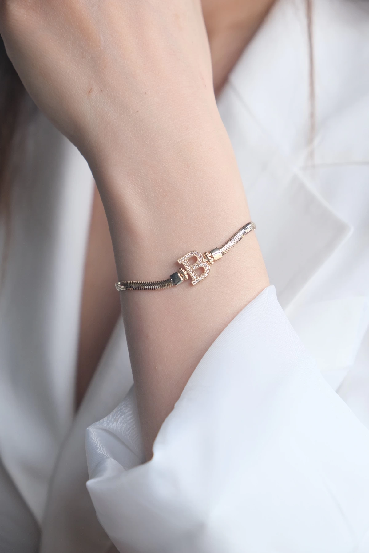 Asil 14 Ayar B Harfi Altın Bileklik BLK5285