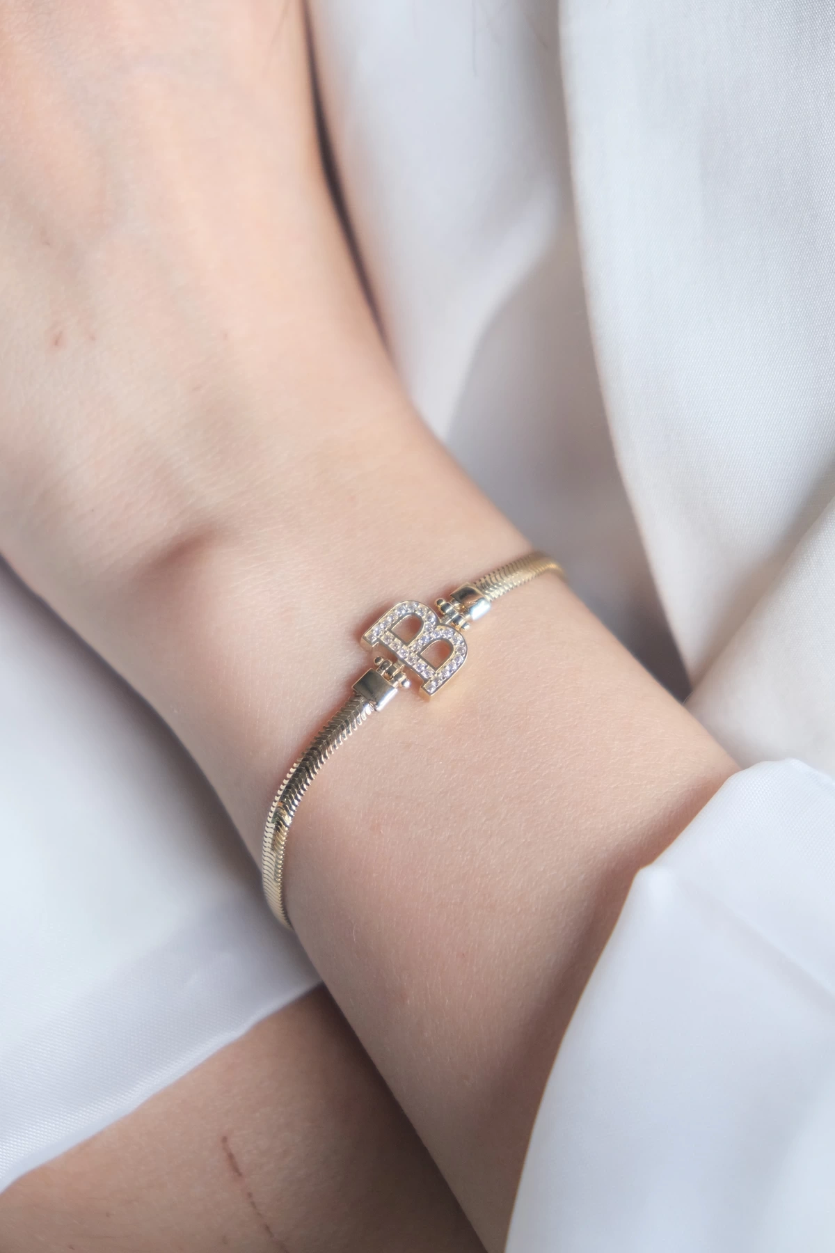 Asil 14 Ayar B Harfi Altın Bileklik BLK5285