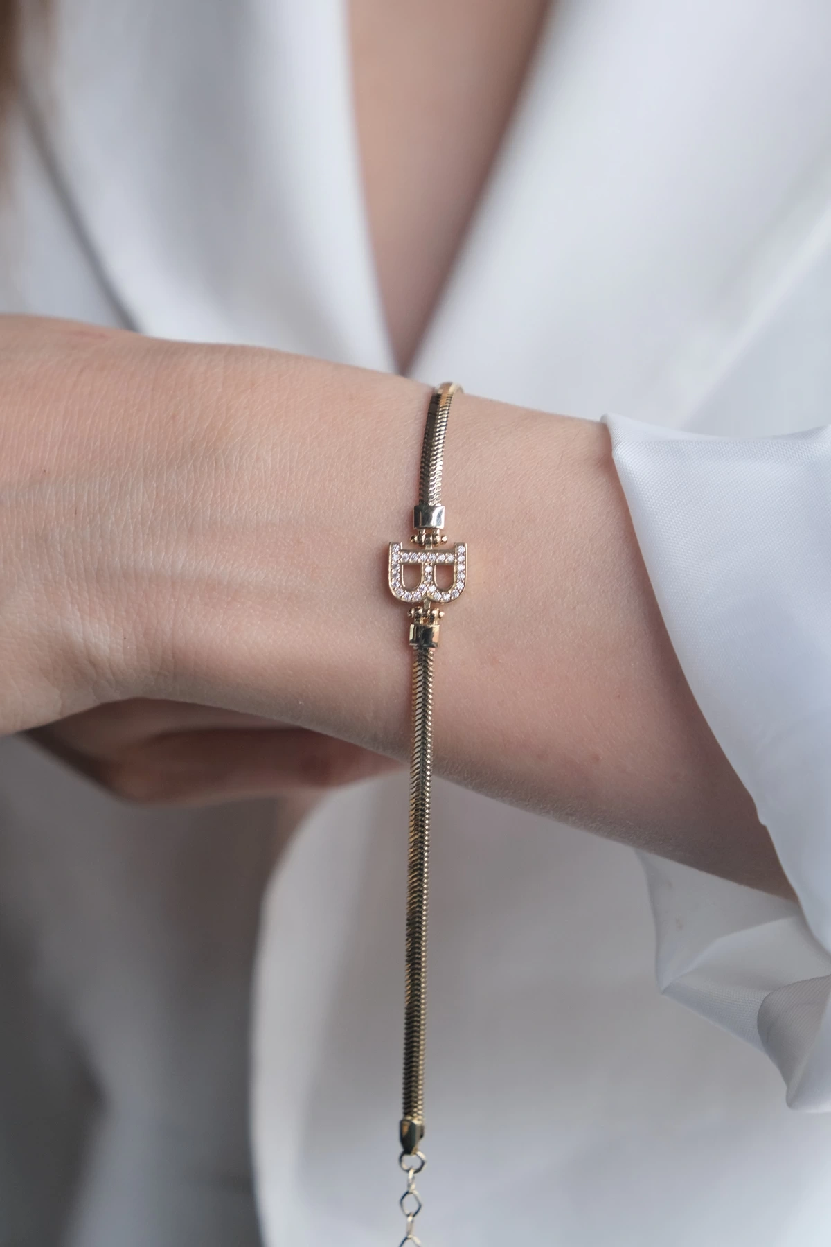 Asil 14 Ayar B Harfi Altın Bileklik BLK5285