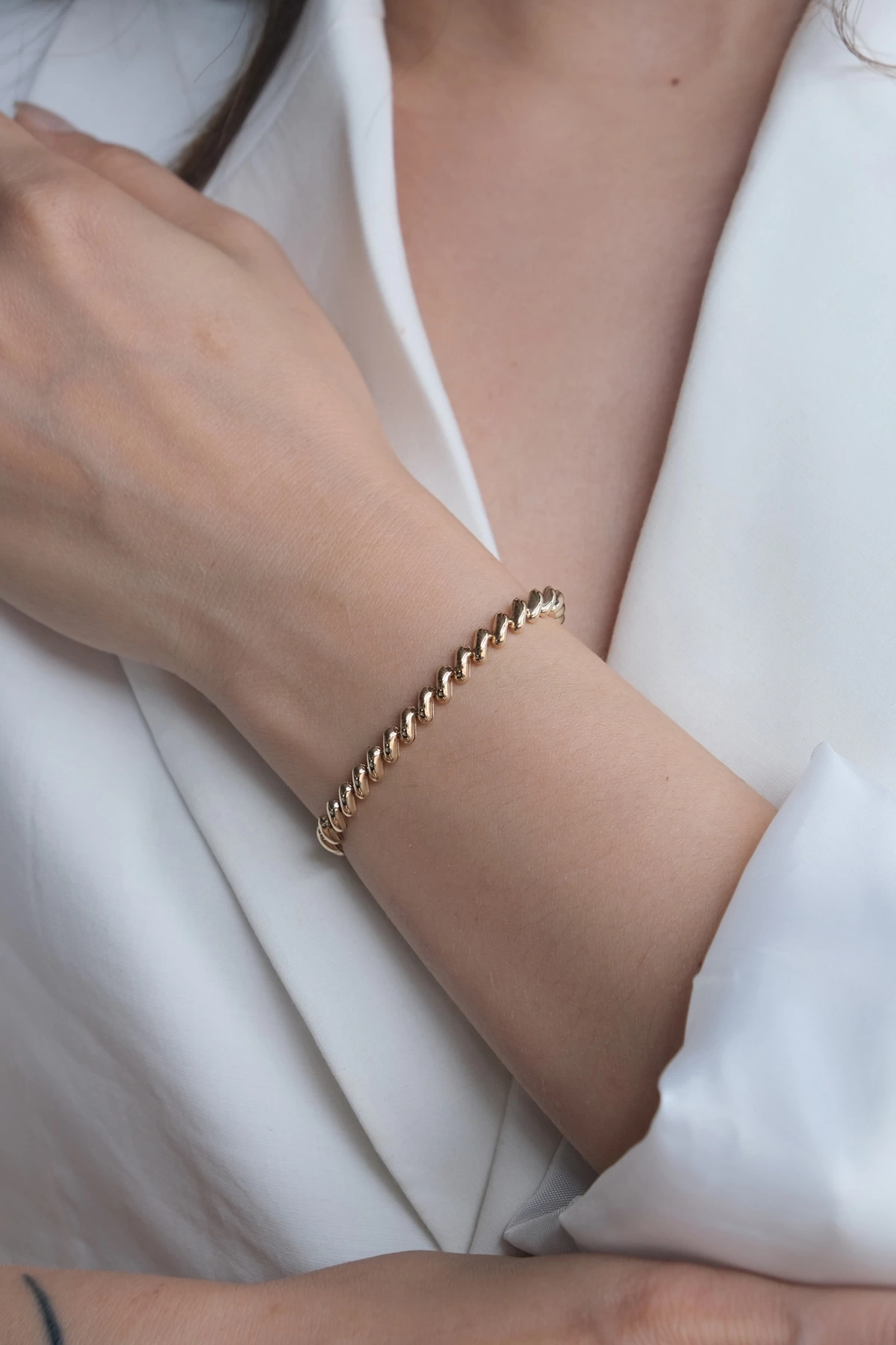 Asil 14 Ayar Bagetli Altın Bileklik BLK5440