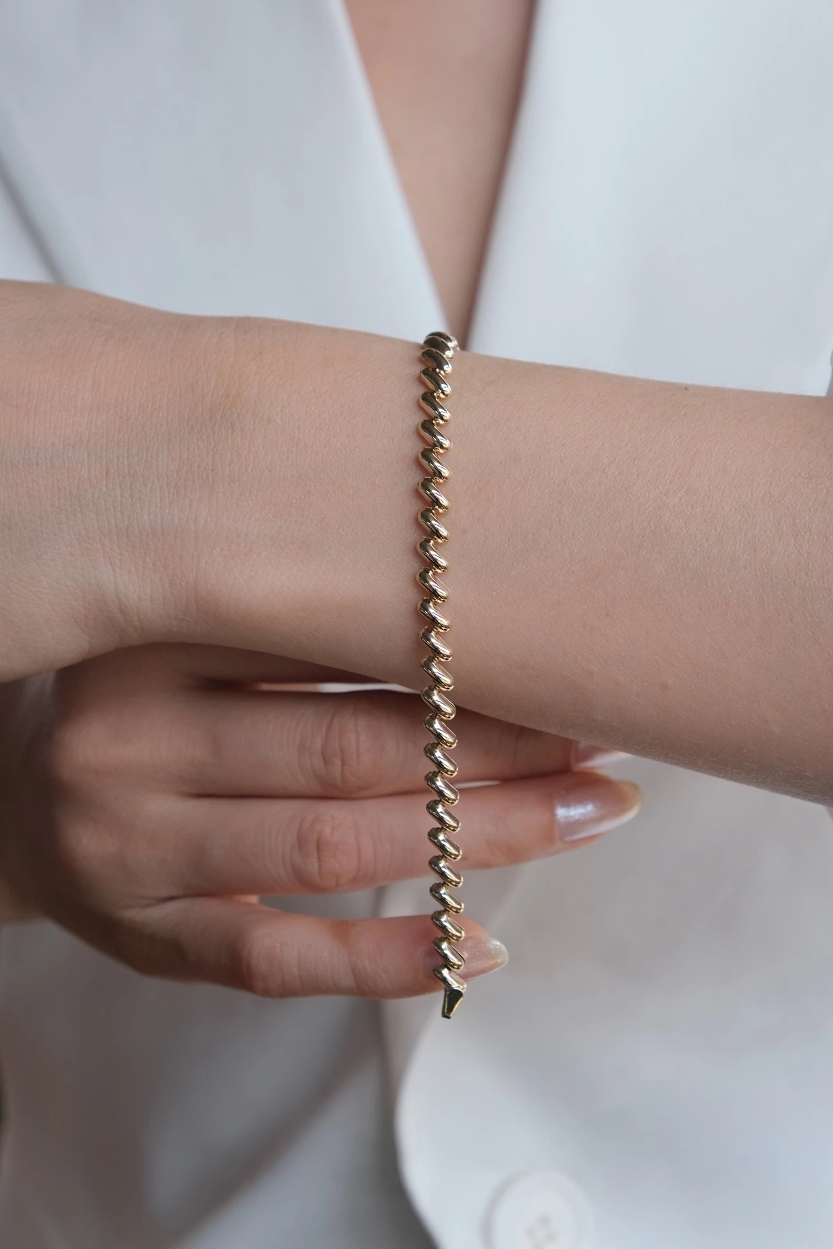 Asil 14 Ayar Bagetli Altın Bileklik BLK5440