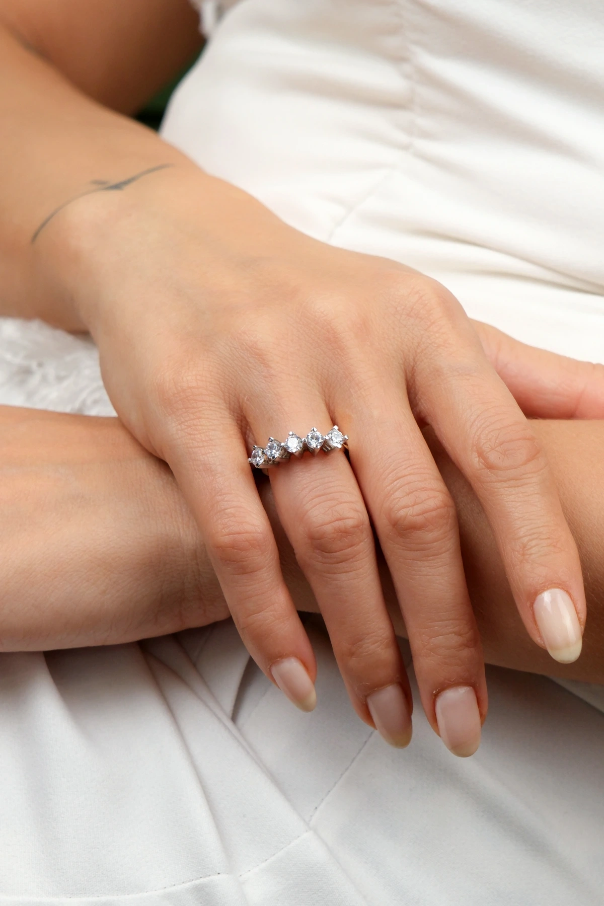 Asil 14 Ayar Beş Taş Altın Yüzük YZK1181