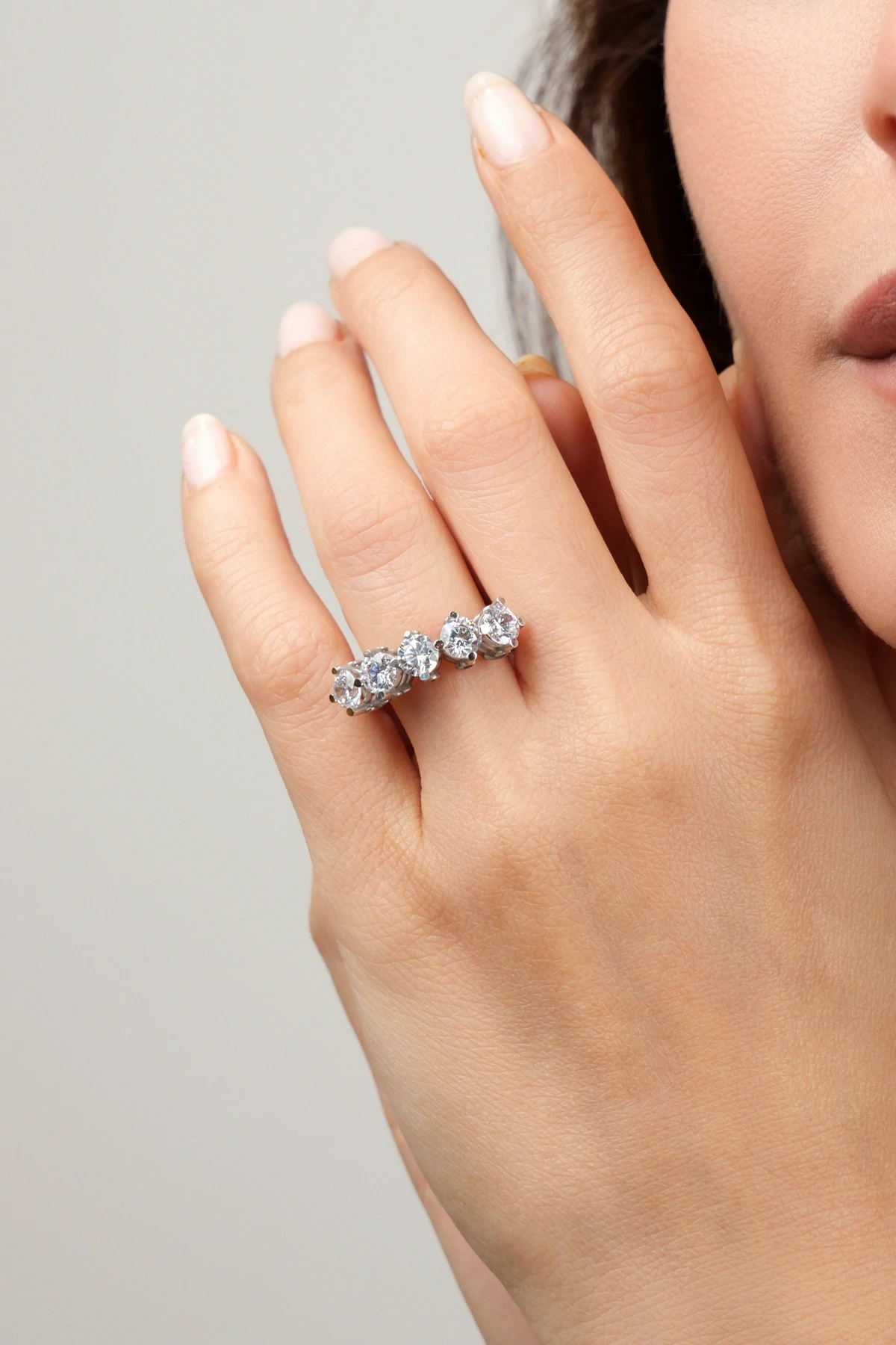 Asil 14 Ayar Beş Taş Altın Yüzük YZK1262