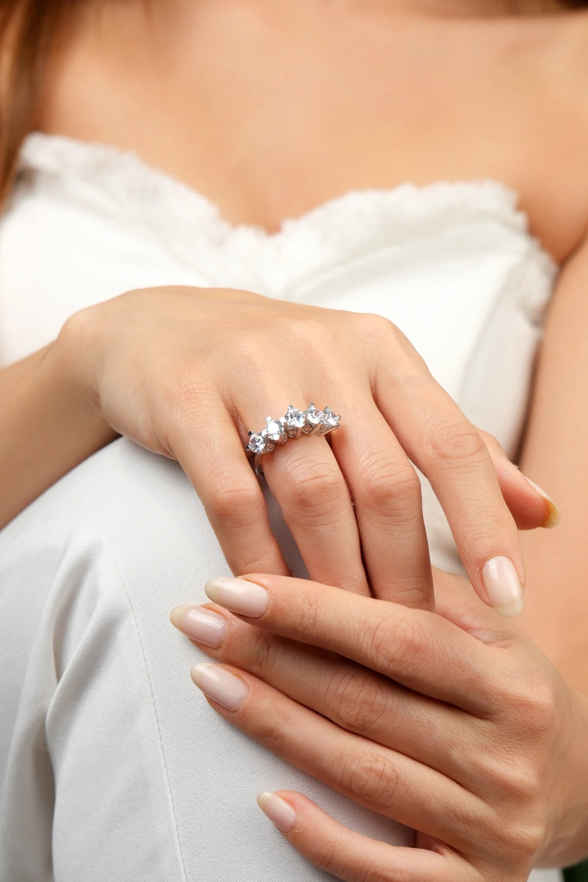 Asil 14 Ayar Beş Taş Altın Yüzük YZK1263