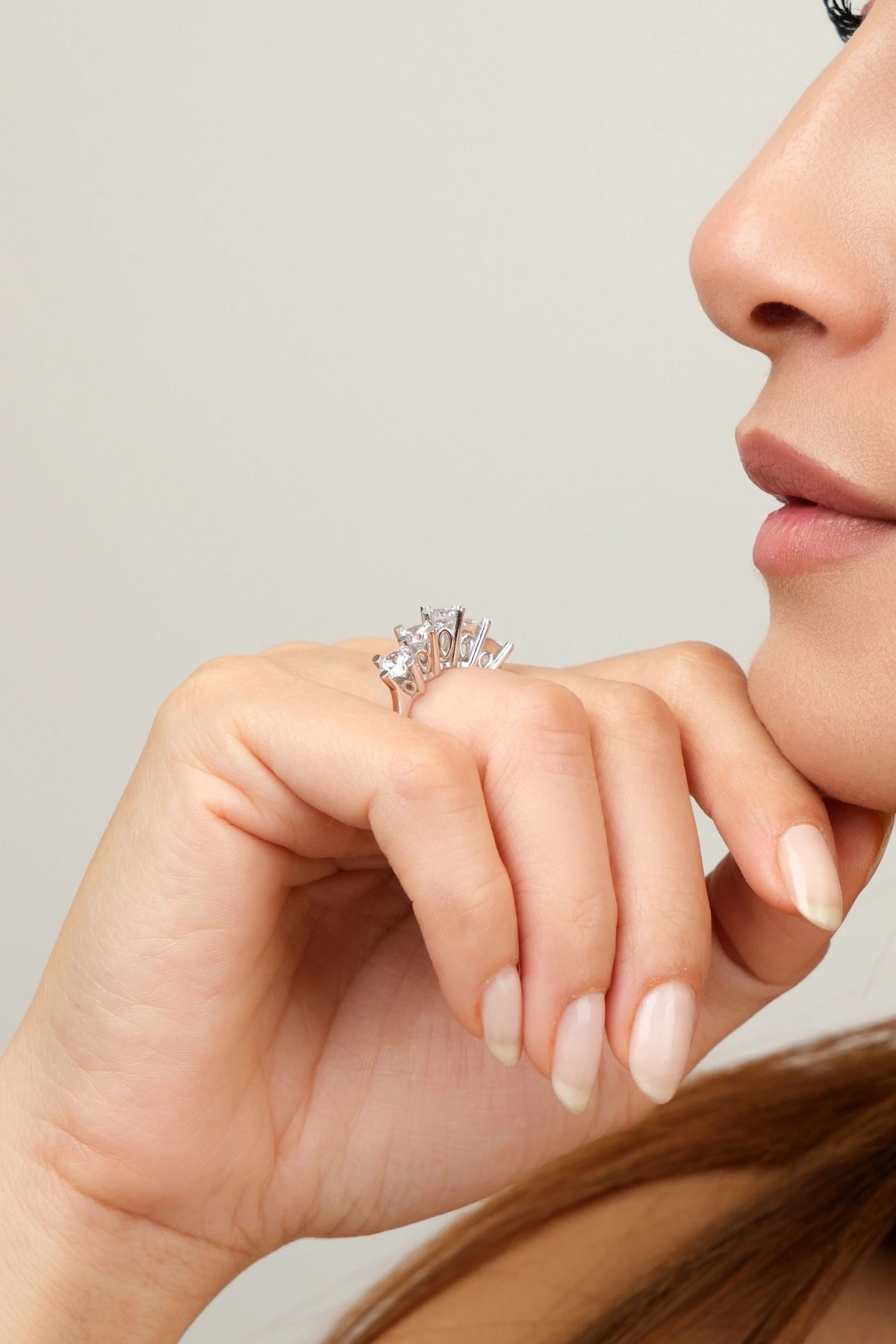 Asil 14 Ayar Beş Taş Altın Yüzük YZK1263