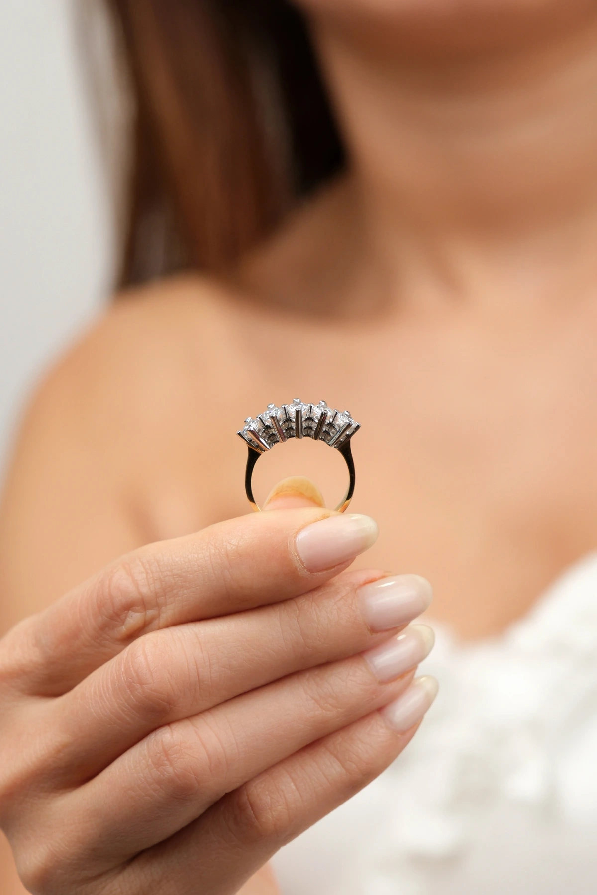 Asil 14 Ayar Beş Taş Altın Yüzük YZK3216