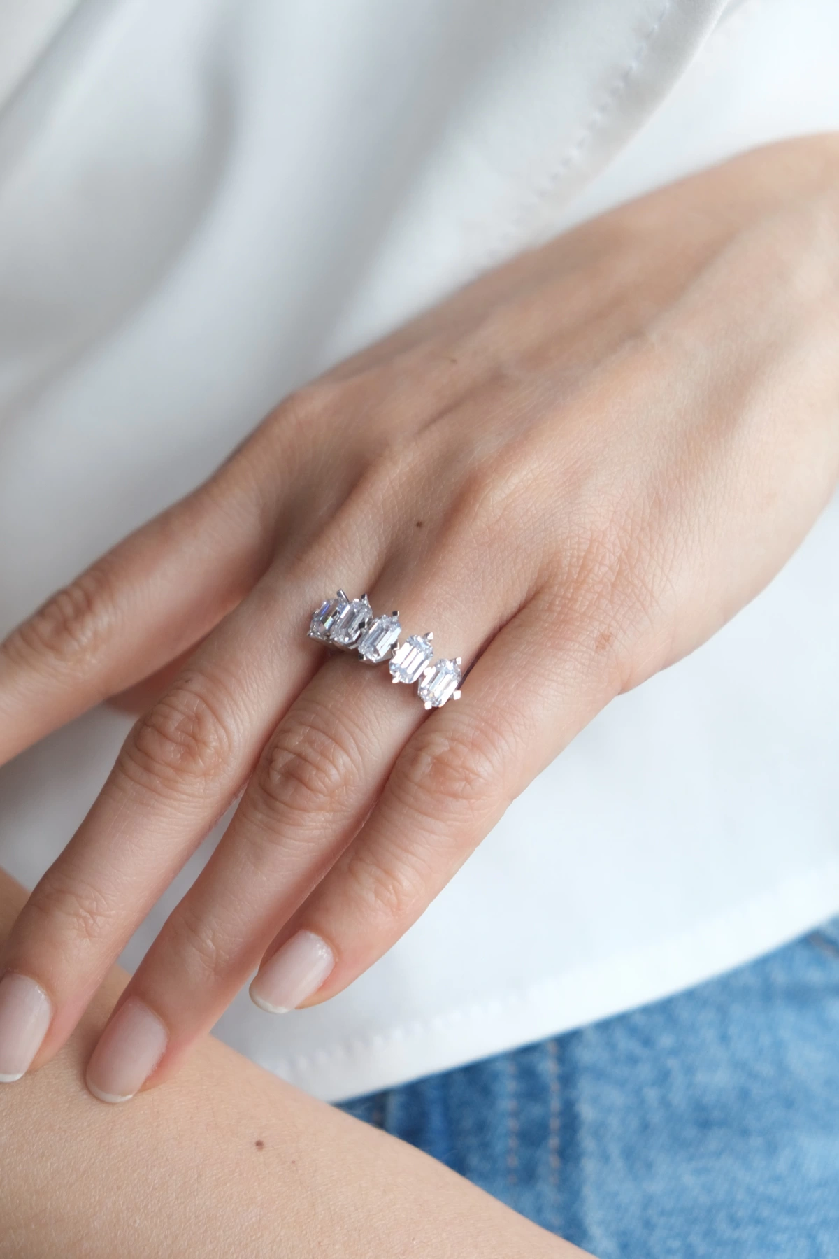 Asil 14 Ayar Beş Taş Altın Yüzük YZK2838