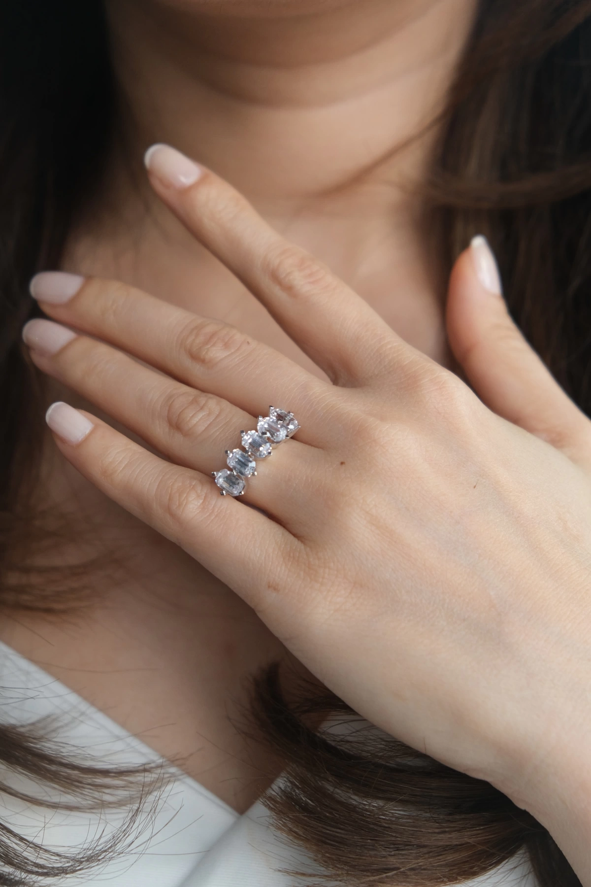 Asil 14 Ayar Beş Taş Altın Yüzük YZK2838