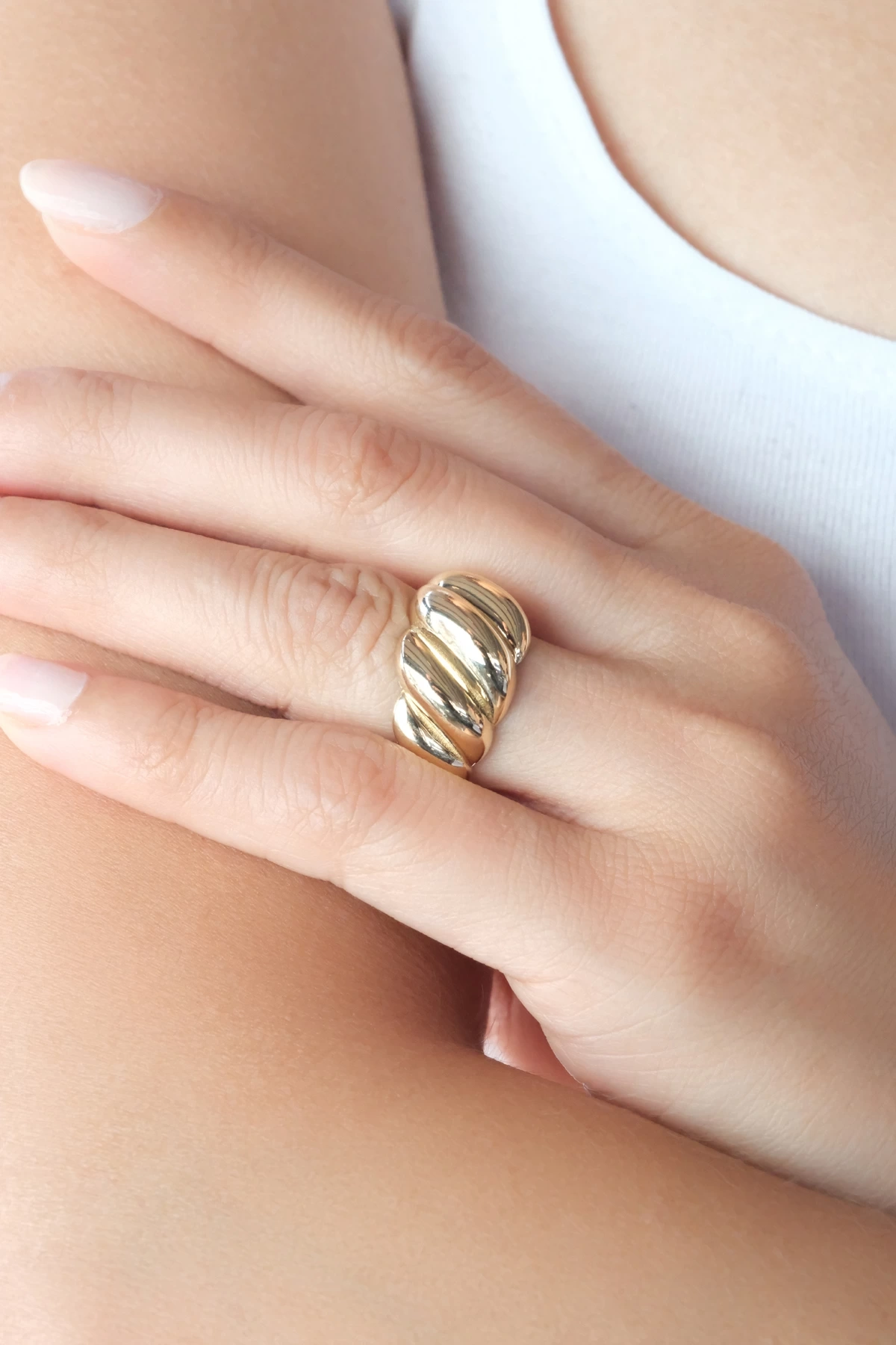 Asil 14 Ayar Burgu Model Altın Yüzük YZK3681